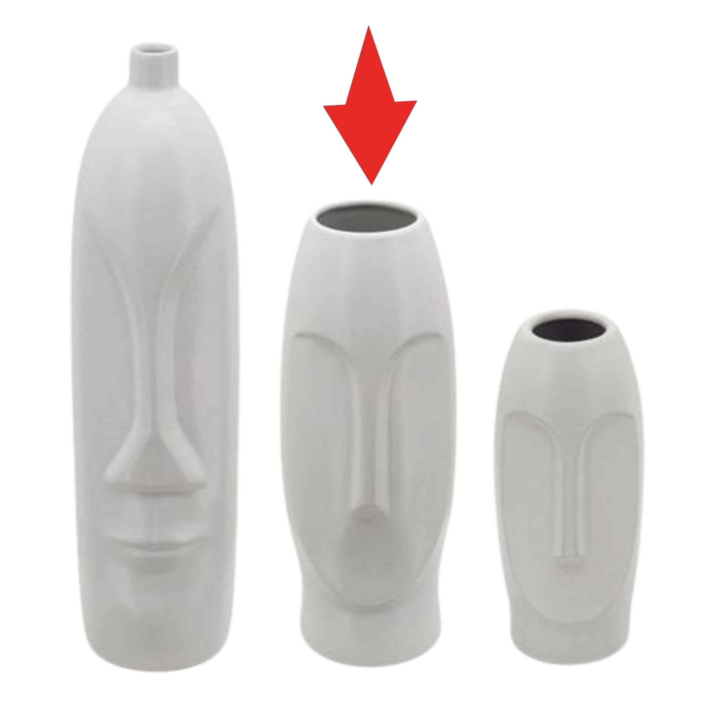 Face Vase 33 Cm - White 15763-01 -  Vases | مزهرية للوجه 33 سم - ابيض - ebarza Furniture UAE | Shop Modern Furniture in Abu Dhabi & Dubai - مفروشات ايبازرا في الامارات | تسوق اثاث عصري وديكورات مميزة في دبي وابوظبي