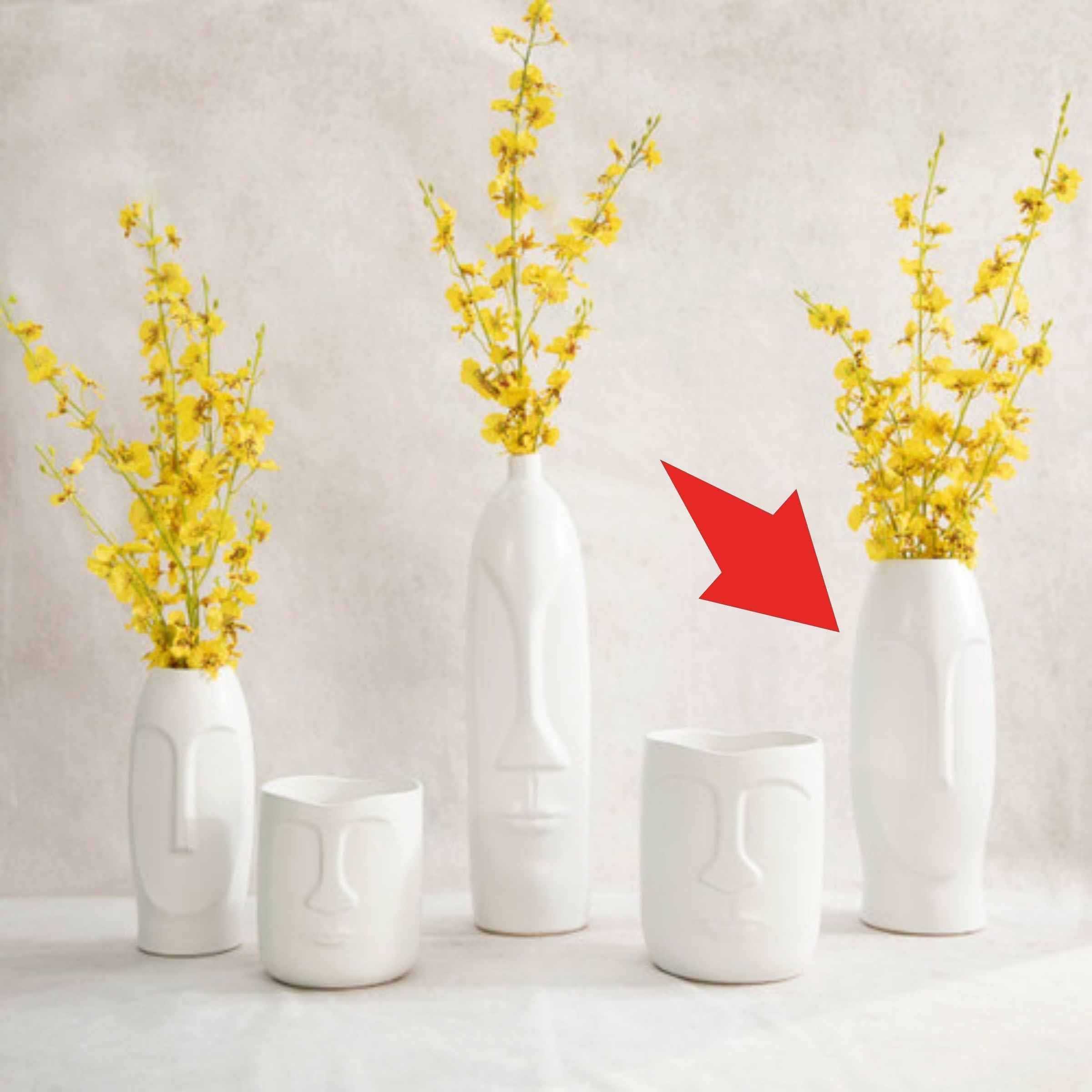 Face Vase 33 Cm - White 15763-01 -  Vases | مزهرية للوجه 33 سم - ابيض - ebarza Furniture UAE | Shop Modern Furniture in Abu Dhabi & Dubai - مفروشات ايبازرا في الامارات | تسوق اثاث عصري وديكورات مميزة في دبي وابوظبي