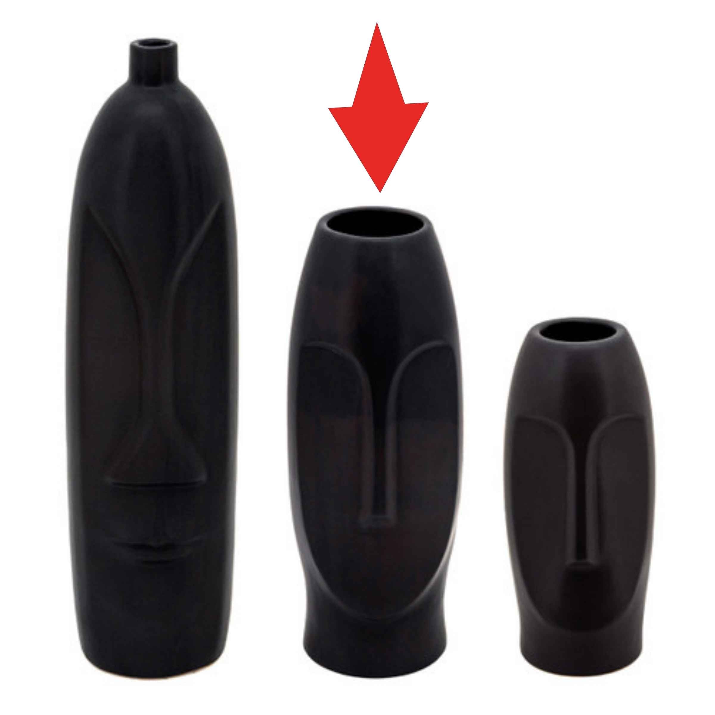 Face Vase 35 Cm - Black 15763-02 -  Vases | مزهرية للوجه 35 سم - اسود - ebarza Furniture UAE | Shop Modern Furniture in Abu Dhabi & Dubai - مفروشات ايبازرا في الامارات | تسوق اثاث عصري وديكورات مميزة في دبي وابوظبي