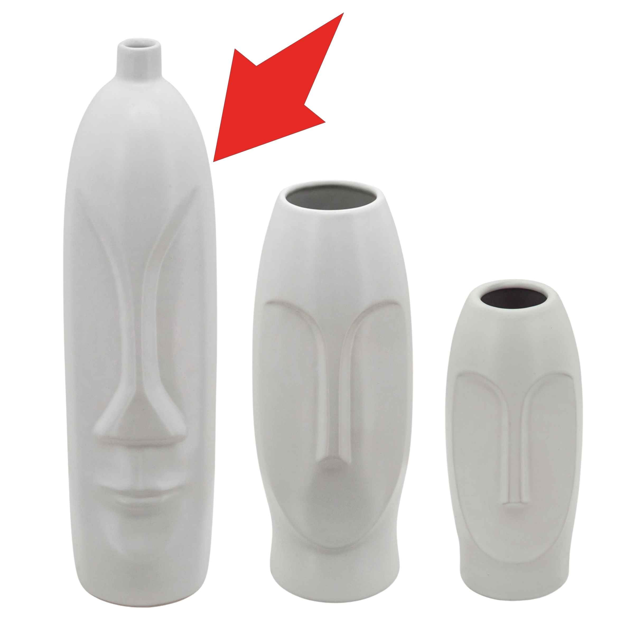 Face Vase 45 Cm - White 15761-01 -  Vases | مزهرية للوجه 45 سم - ابيض - ebarza Furniture UAE | Shop Modern Furniture in Abu Dhabi & Dubai - مفروشات ايبازرا في الامارات | تسوق اثاث عصري وديكورات مميزة في دبي وابوظبي