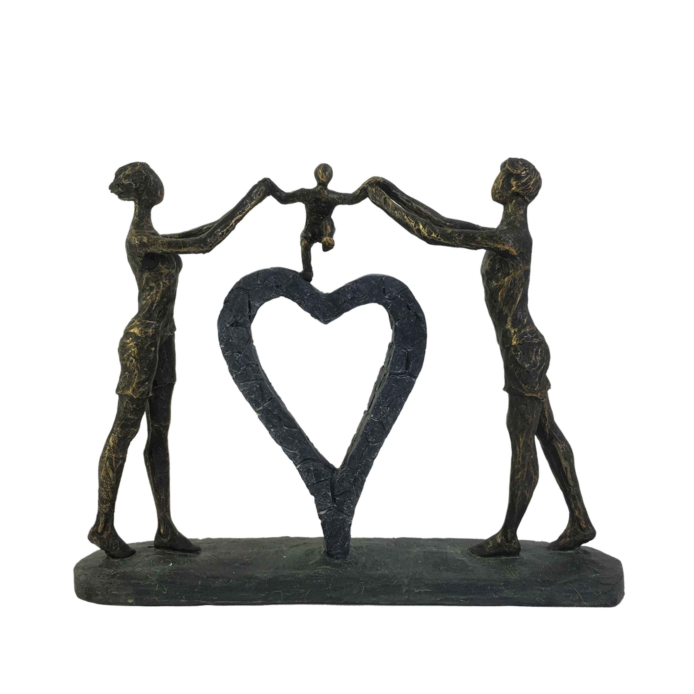 Family With Heart Polyresin Sculpture 38 Cm 14882 -  Home Decor Figurines | للعائلة مع نحت القلب بوليريسين 38 سم - ebarza Furniture UAE | Shop Modern Furniture in Abu Dhabi & Dubai - مفروشات ايبازرا في الامارات | تسوق اثاث عصري وديكورات مميزة في دبي وابوظبي