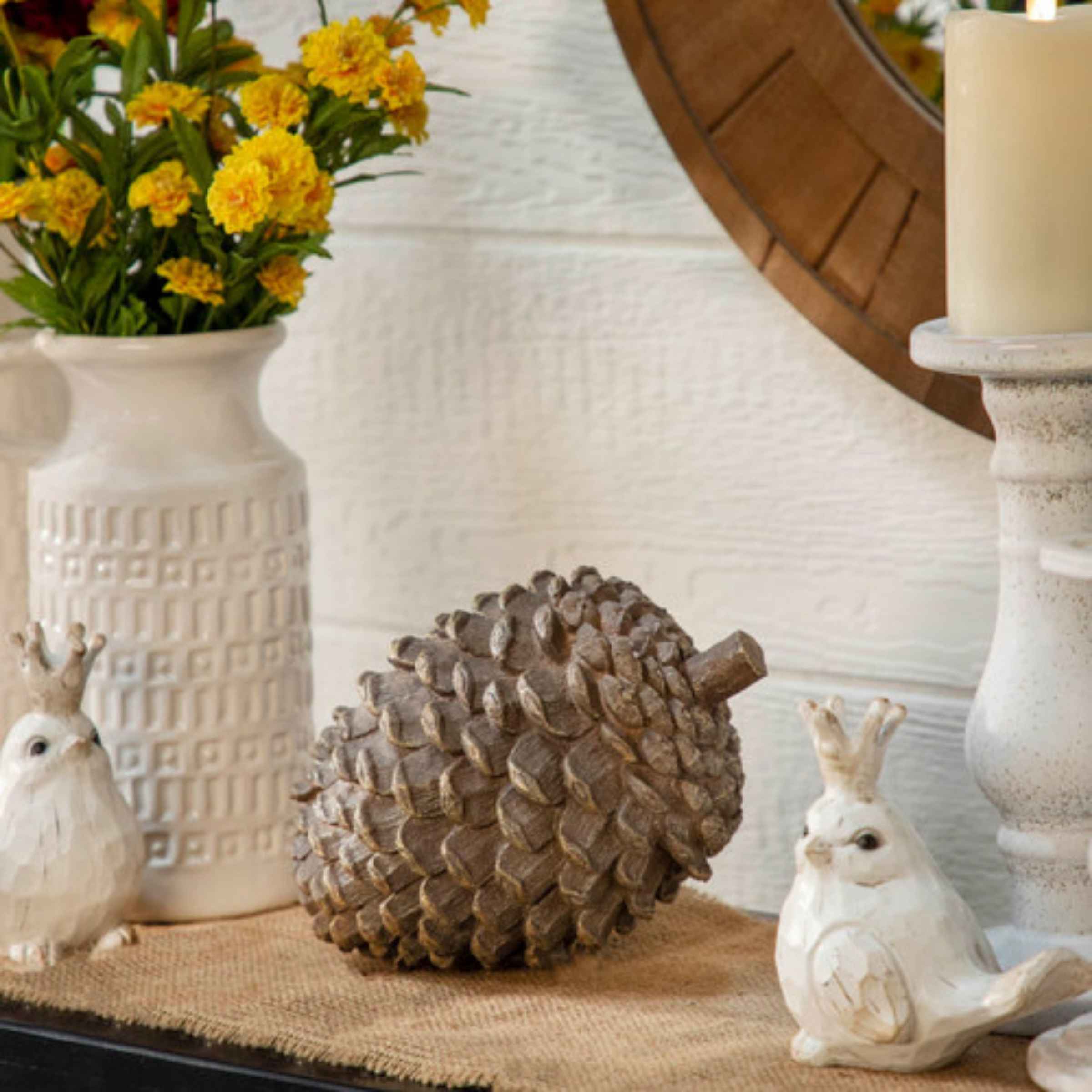 Faux Wood Pinecone 11212 -  Home Decor Figurines | كوز خشب صناعي - ebarza Furniture UAE | Shop Modern Furniture in Abu Dhabi & Dubai - مفروشات ايبازرا في الامارات | تسوق اثاث عصري وديكورات مميزة في دبي وابوظبي