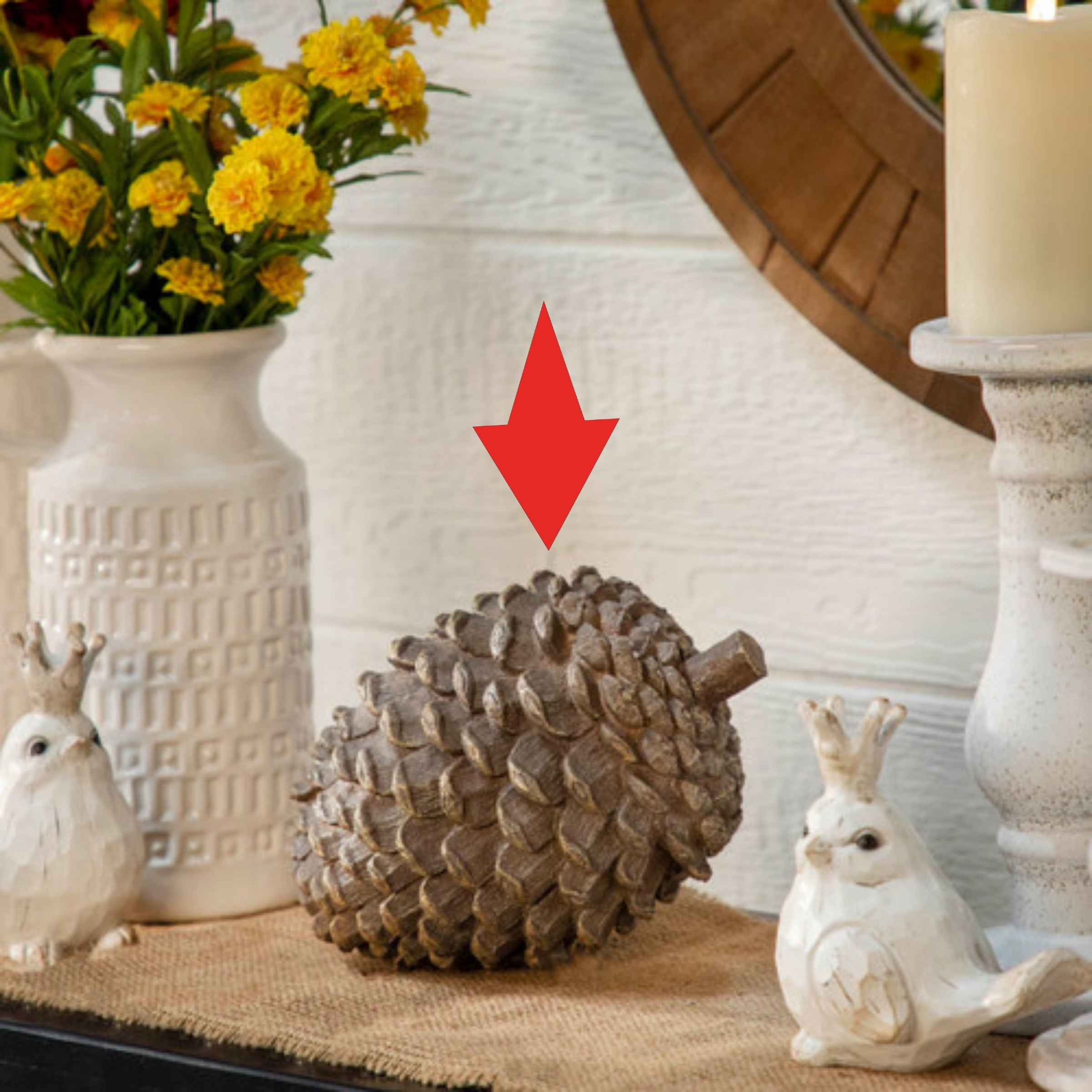 Faux Wood Pinecone 11212 -  Home Decor Figurines | كوز خشب صناعي - ebarza Furniture UAE | Shop Modern Furniture in Abu Dhabi & Dubai - مفروشات ايبازرا في الامارات | تسوق اثاث عصري وديكورات مميزة في دبي وابوظبي