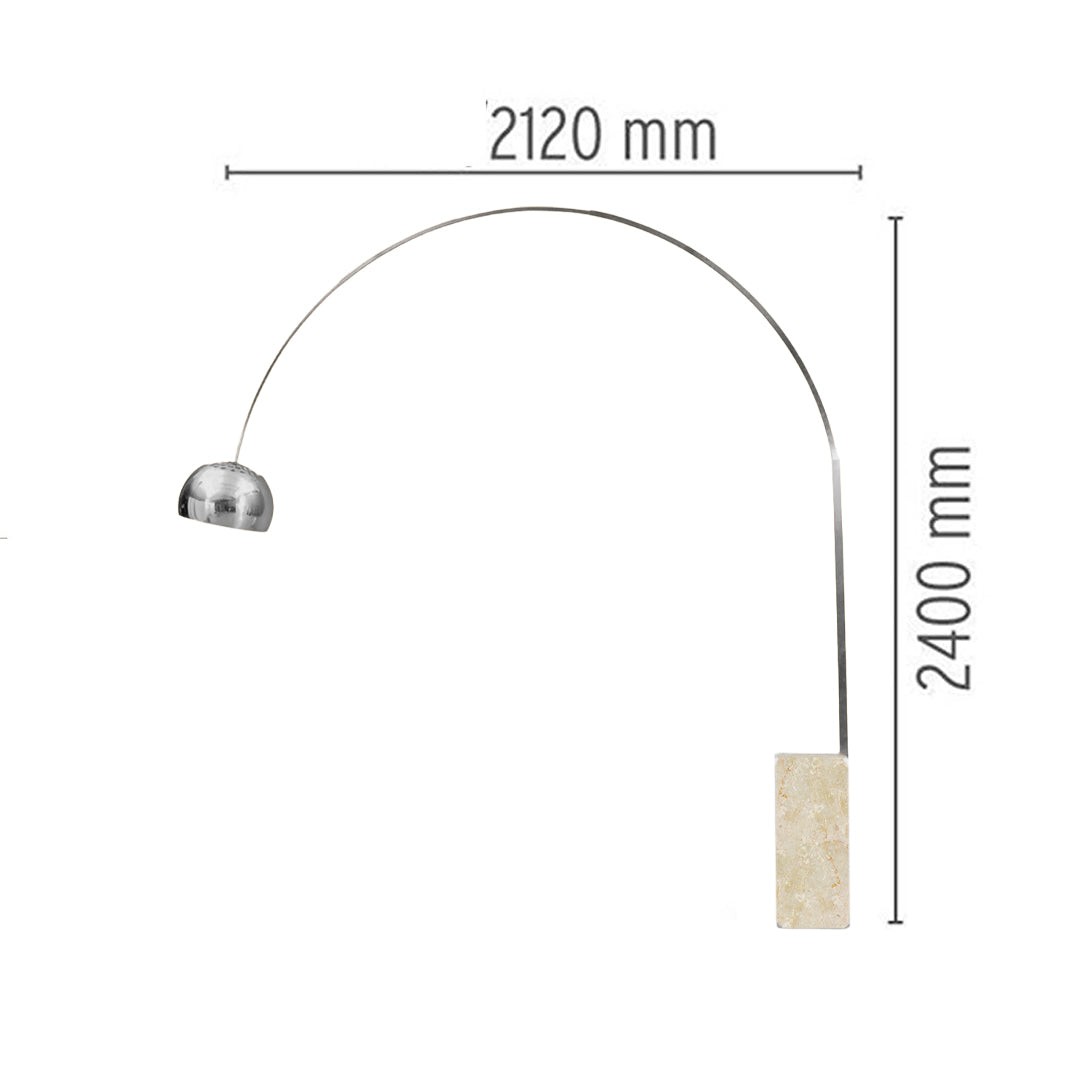 Arc Lamp With Travertine Base BP0078-GTR