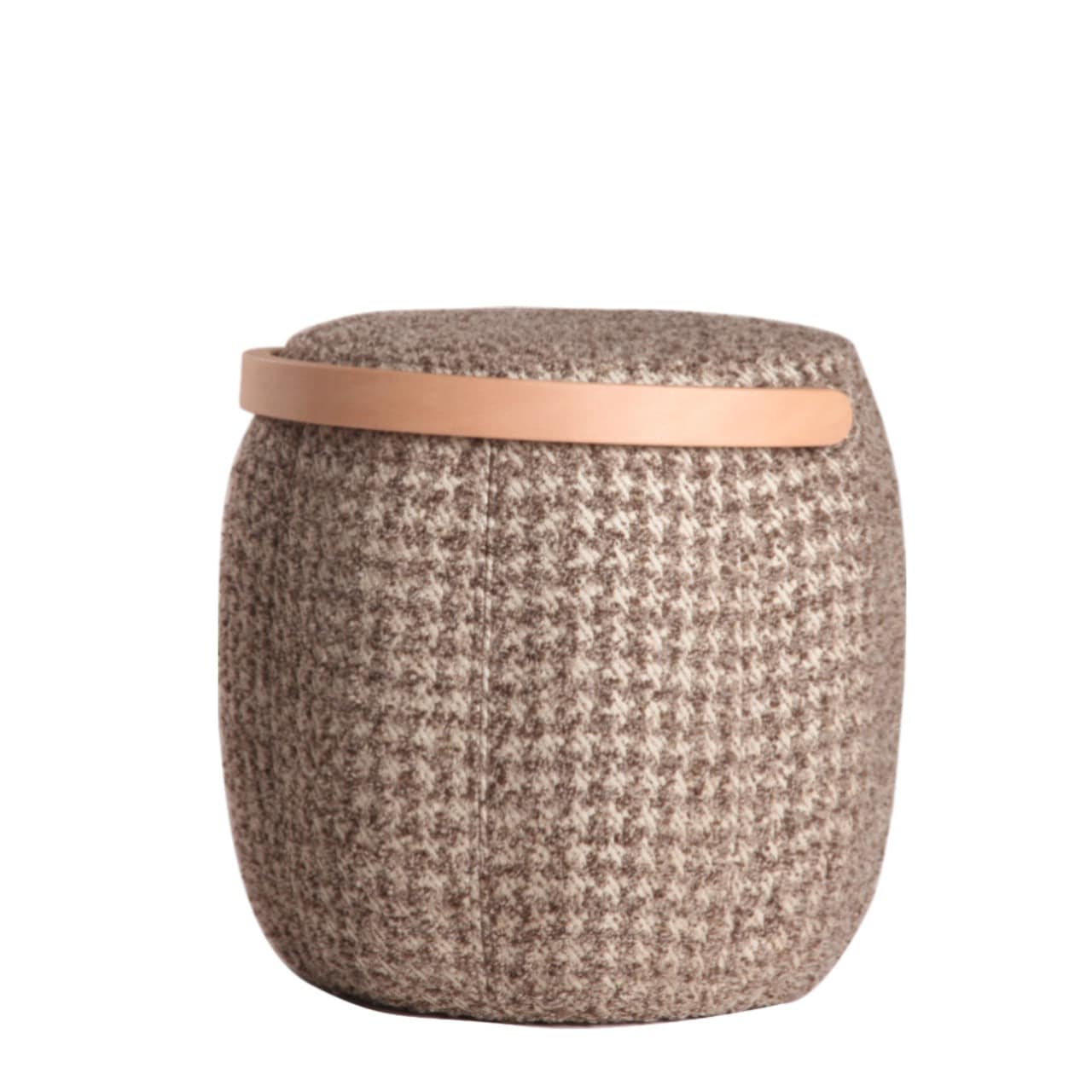 Flora Pouf  Bakrac-N-Brown White -  Poufs | بوف فلورا - ebarza Furniture UAE | Shop Modern Furniture in Abu Dhabi & Dubai - مفروشات ايبازرا في الامارات | تسوق اثاث عصري وديكورات مميزة في دبي وابوظبي