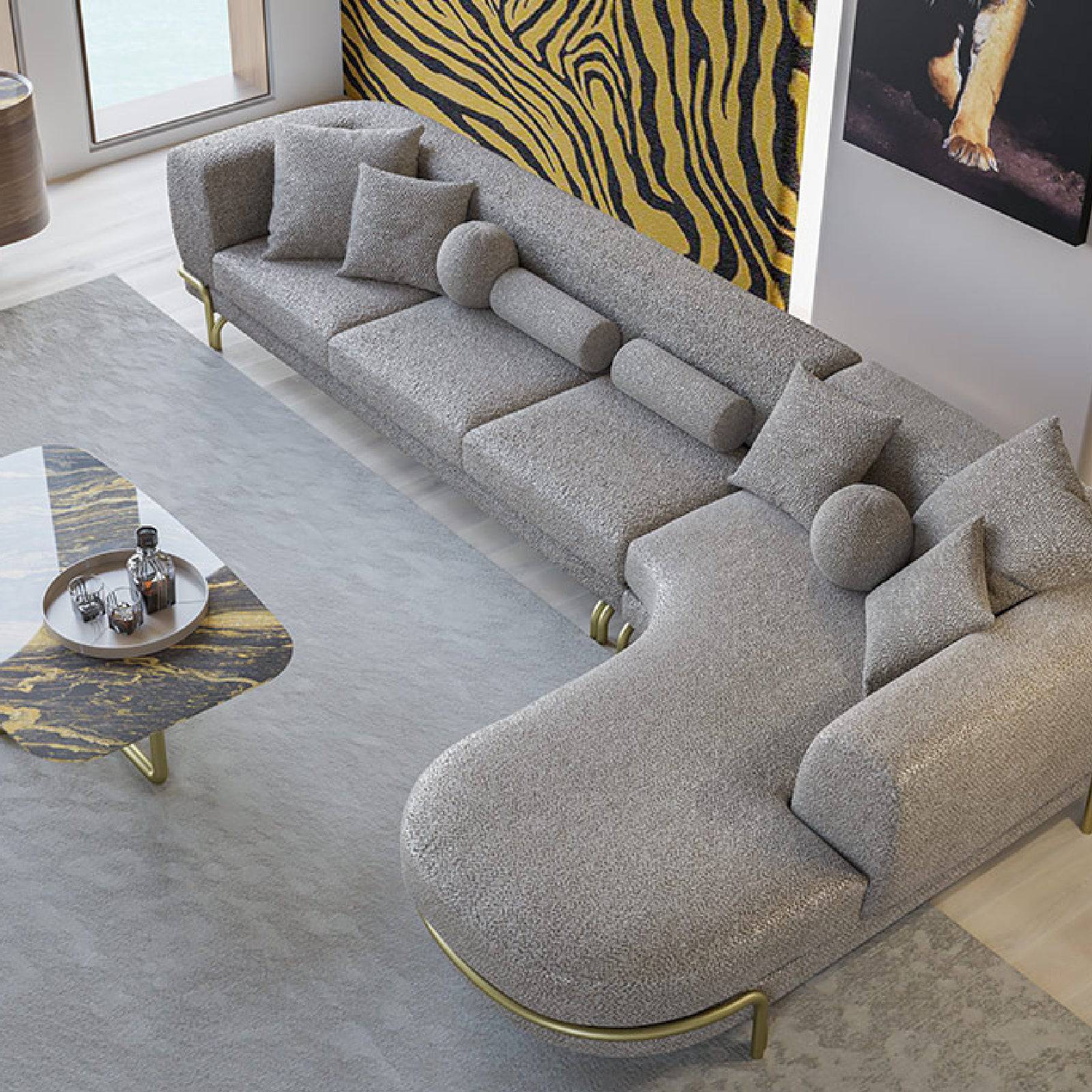 Giallo L Shape Sofa Gialo-062 -  Sofas | صوفا جيالو على شكل حرف L - ebarza Furniture UAE | Shop Modern Furniture in Abu Dhabi & Dubai - مفروشات ايبازرا في الامارات | تسوق اثاث عصري وديكورات مميزة في دبي وابوظبي