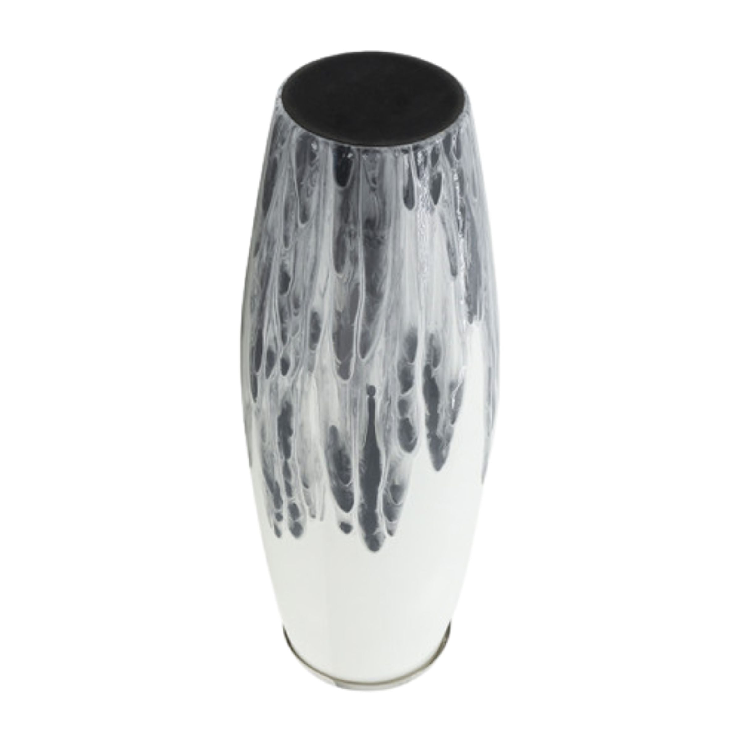 Glass Vase With Metal Ring 16768-02 -  Vases | مزهرية زجاجية مع حلقة معدنية - ebarza Furniture UAE | Shop Modern Furniture in Abu Dhabi & Dubai - مفروشات ايبازرا في الامارات | تسوق اثاث عصري وديكورات مميزة في دبي وابوظبي