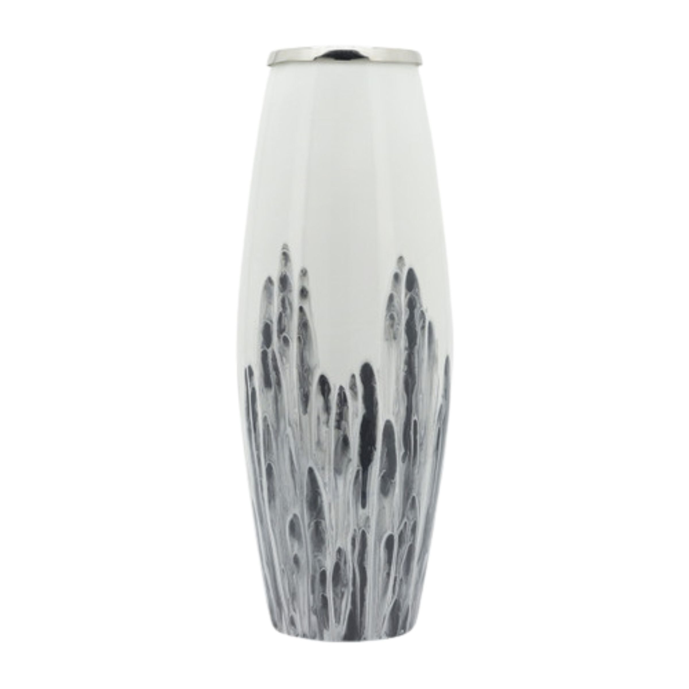 Glass Vase With Metal Ring 16768-02 -  Vases | مزهرية زجاجية مع حلقة معدنية - ebarza Furniture UAE | Shop Modern Furniture in Abu Dhabi & Dubai - مفروشات ايبازرا في الامارات | تسوق اثاث عصري وديكورات مميزة في دبي وابوظبي