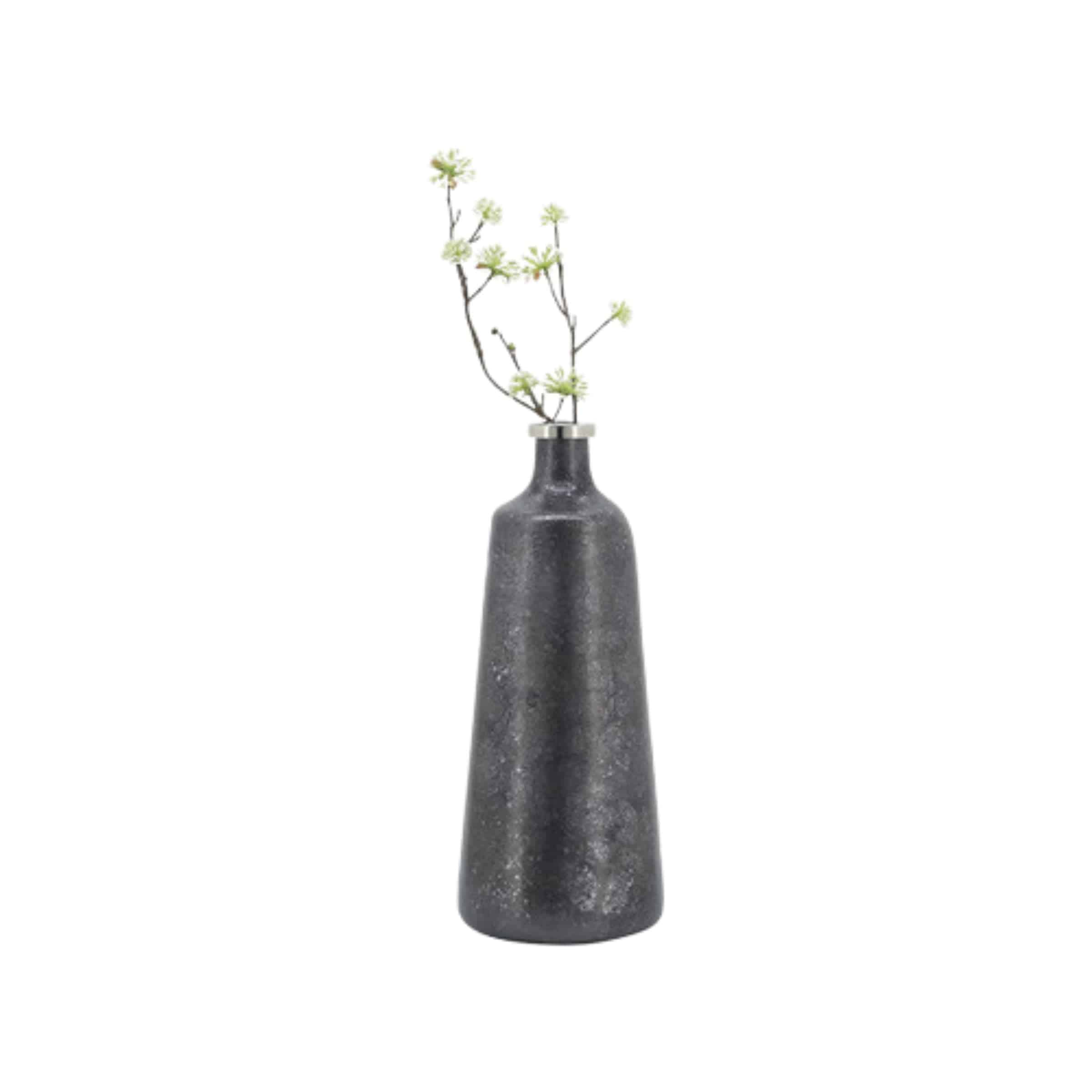 Glass Vase With Ring 15534-04 -  Vases | مزهرية زجاجية مع حلقة - ebarza Furniture UAE | Shop Modern Furniture in Abu Dhabi & Dubai - مفروشات ايبازرا في الامارات | تسوق اثاث عصري وديكورات مميزة في دبي وابوظبي