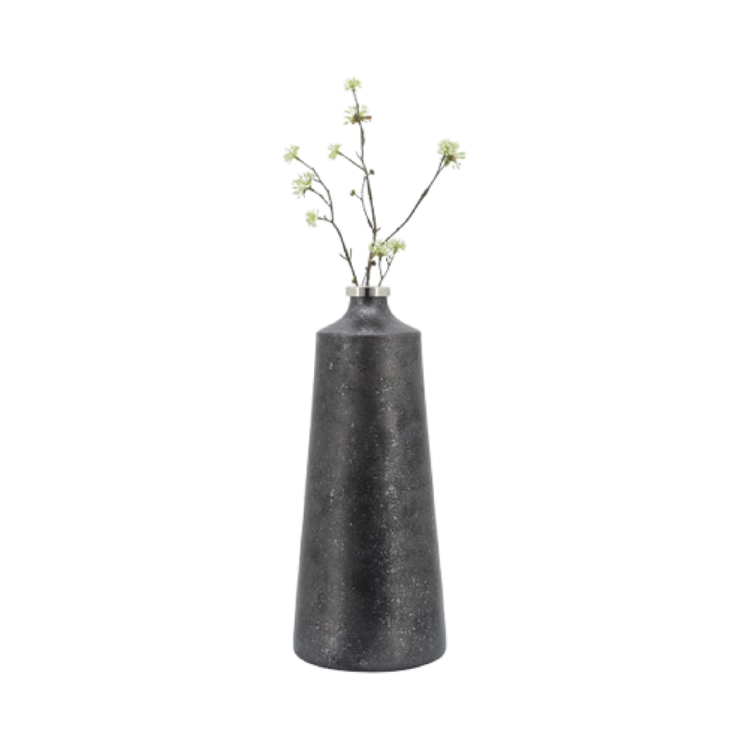 Glass Vase With Ring 15534-05 -  Vases | مزهرية زجاجية مع حلقة - ebarza Furniture UAE | Shop Modern Furniture in Abu Dhabi & Dubai - مفروشات ايبازرا في الامارات | تسوق اثاث عصري وديكورات مميزة في دبي وابوظبي