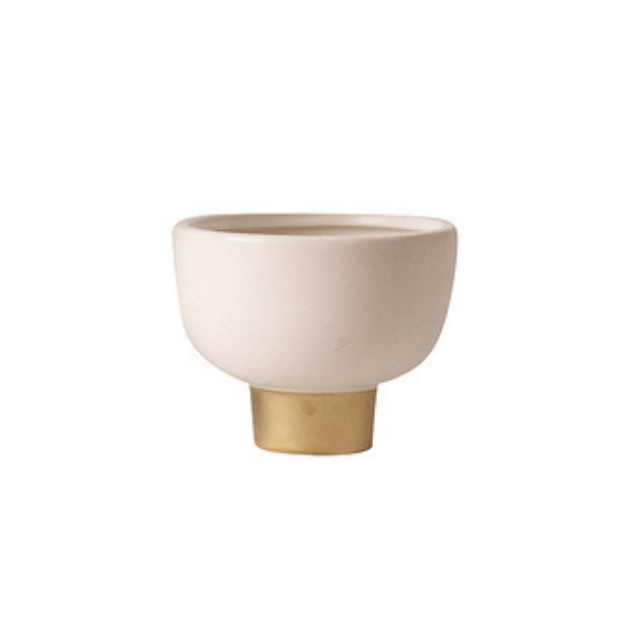 Gold Bottom Bowl-B Fa-D2073B -  Vases | وعاء أبيض و ذهبي من الاسفل - ebarza Furniture UAE | Shop Modern Furniture in Abu Dhabi & Dubai - مفروشات ايبازرا في الامارات | تسوق اثاث عصري وديكورات مميزة في دبي وابوظبي