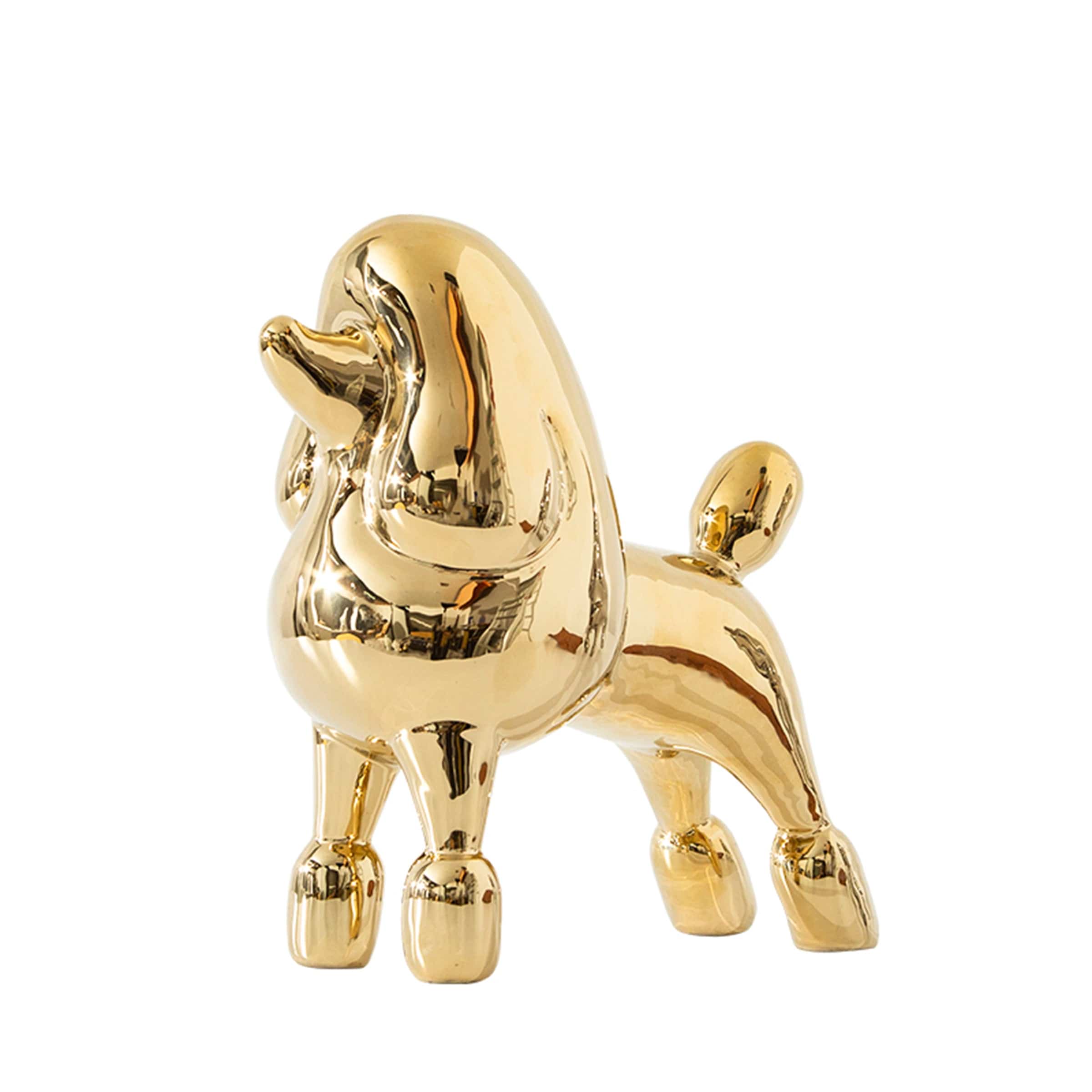 Gold Standing Dog -A Fa-D21071A -  Home Decor Figurines | ديكورالكلب الذهبي الواقف - ebarza Furniture UAE | Shop Modern Furniture in Abu Dhabi & Dubai - مفروشات ايبازرا في الامارات | تسوق اثاث عصري وديكورات مميزة في دبي وابوظبي