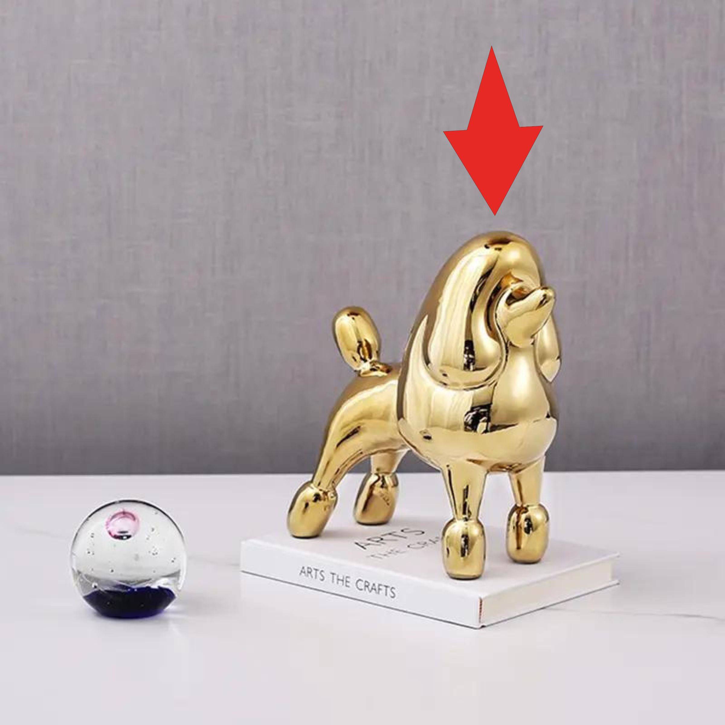 Gold Standing Dog -A Fa-D21071A -  Home Decor Figurines | ديكورالكلب الذهبي الواقف - ebarza Furniture UAE | Shop Modern Furniture in Abu Dhabi & Dubai - مفروشات ايبازرا في الامارات | تسوق اثاث عصري وديكورات مميزة في دبي وابوظبي