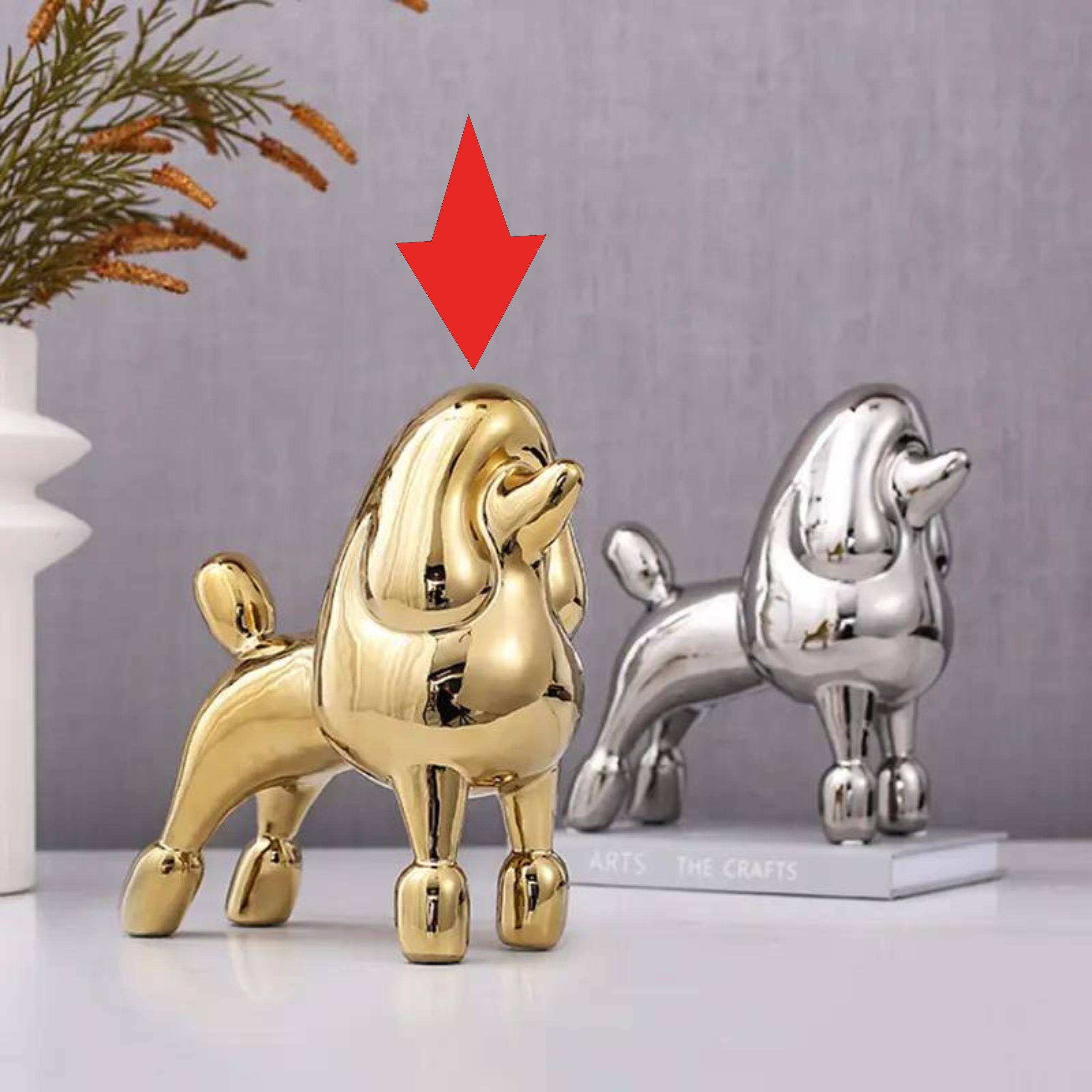 Gold Standing Dog -A Fa-D21071A -  Home Decor Figurines | ديكورالكلب الذهبي الواقف - ebarza Furniture UAE | Shop Modern Furniture in Abu Dhabi & Dubai - مفروشات ايبازرا في الامارات | تسوق اثاث عصري وديكورات مميزة في دبي وابوظبي