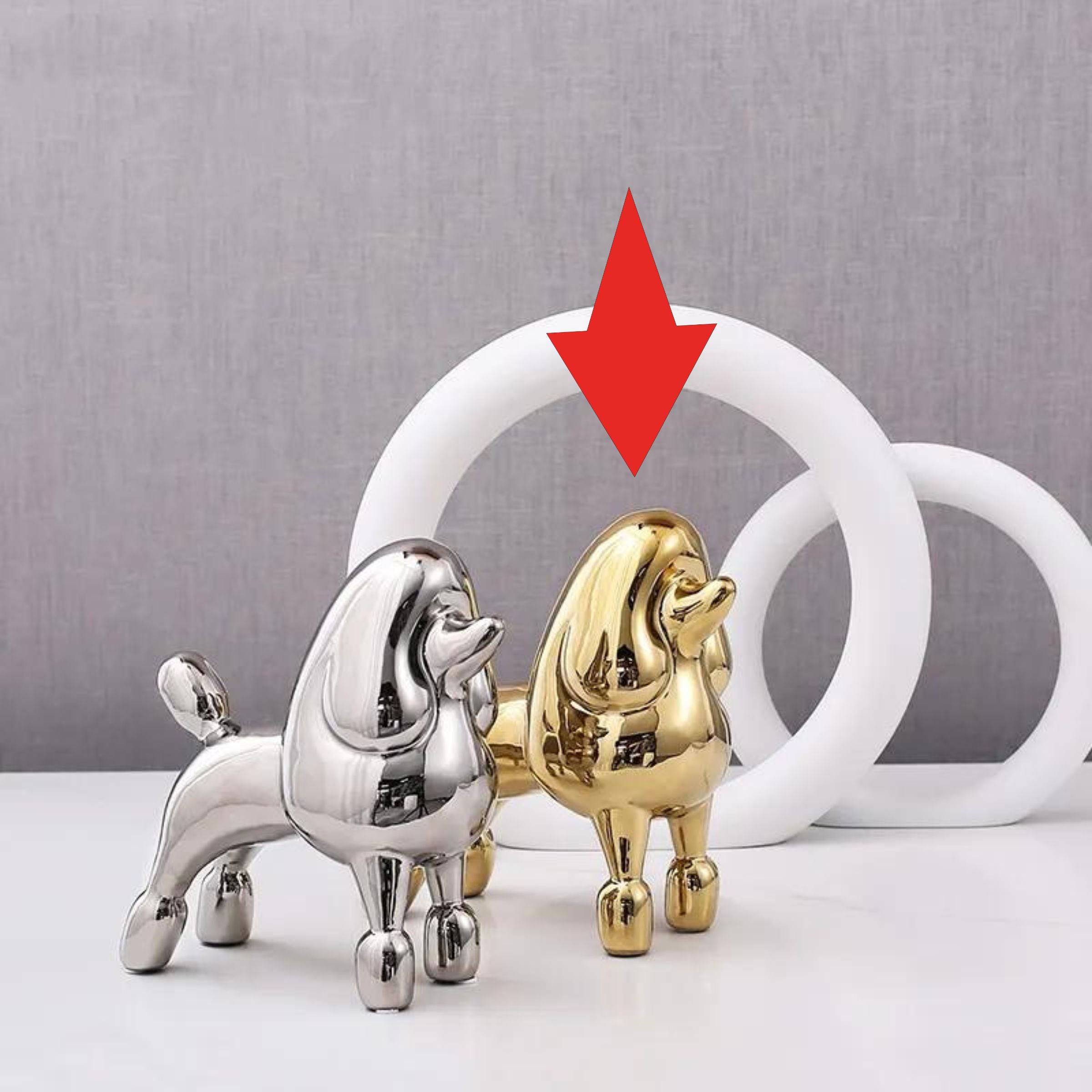 Gold Standing Dog -A Fa-D21071A -  Home Decor Figurines | ديكورالكلب الذهبي الواقف - ebarza Furniture UAE | Shop Modern Furniture in Abu Dhabi & Dubai - مفروشات ايبازرا في الامارات | تسوق اثاث عصري وديكورات مميزة في دبي وابوظبي