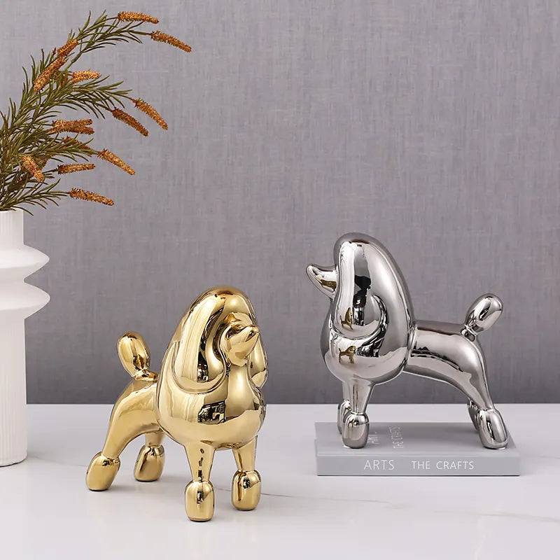 Gold Standing Dog -A Fa-D21071A -  Home Decor Figurines | ديكورالكلب الذهبي الواقف - ebarza Furniture UAE | Shop Modern Furniture in Abu Dhabi & Dubai - مفروشات ايبازرا في الامارات | تسوق اثاث عصري وديكورات مميزة في دبي وابوظبي