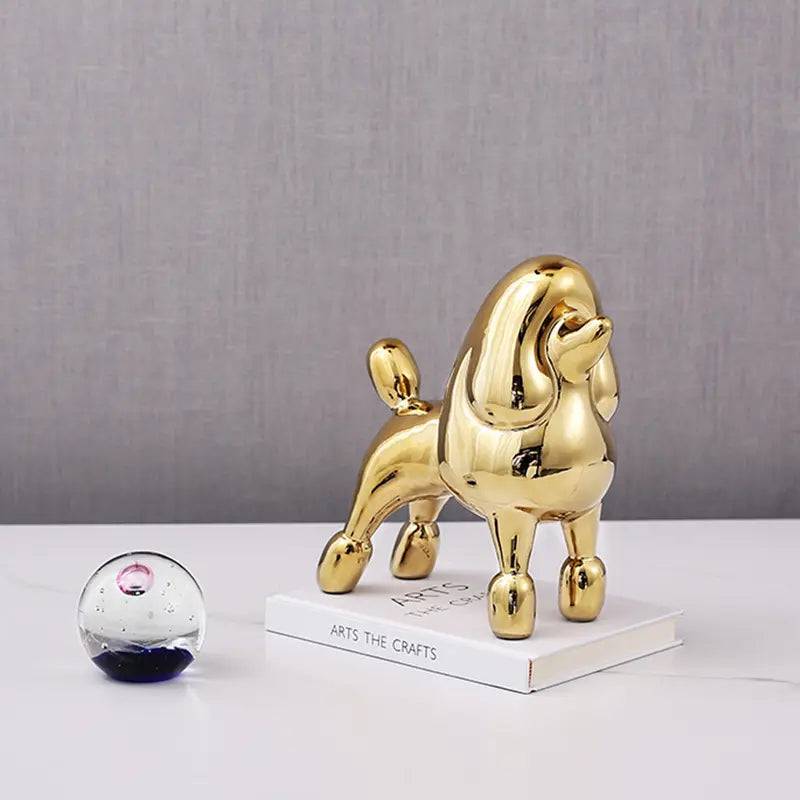 Gold Standing Dog -A Fa-D21071A -  Home Decor Figurines | ديكورالكلب الذهبي الواقف - ebarza Furniture UAE | Shop Modern Furniture in Abu Dhabi & Dubai - مفروشات ايبازرا في الامارات | تسوق اثاث عصري وديكورات مميزة في دبي وابوظبي