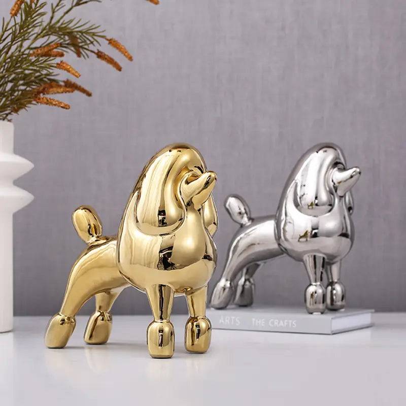 Gold Standing Dog -A Fa-D21071A -  Home Decor Figurines | ديكورالكلب الذهبي الواقف - ebarza Furniture UAE | Shop Modern Furniture in Abu Dhabi & Dubai - مفروشات ايبازرا في الامارات | تسوق اثاث عصري وديكورات مميزة في دبي وابوظبي