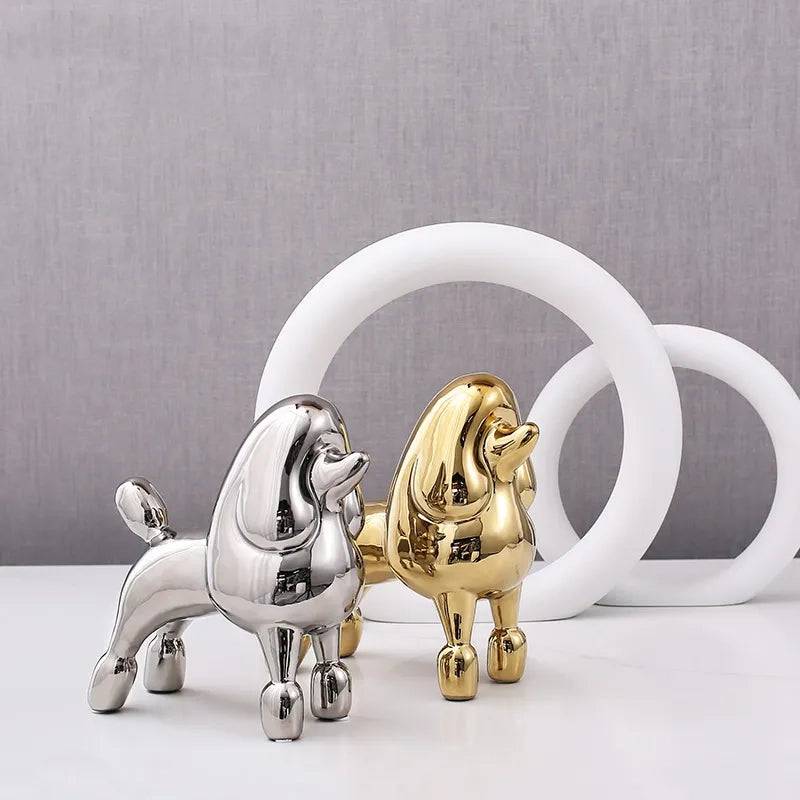 Gold Standing Dog -A Fa-D21071A -  Home Decor Figurines | ديكورالكلب الذهبي الواقف - ebarza Furniture UAE | Shop Modern Furniture in Abu Dhabi & Dubai - مفروشات ايبازرا في الامارات | تسوق اثاث عصري وديكورات مميزة في دبي وابوظبي