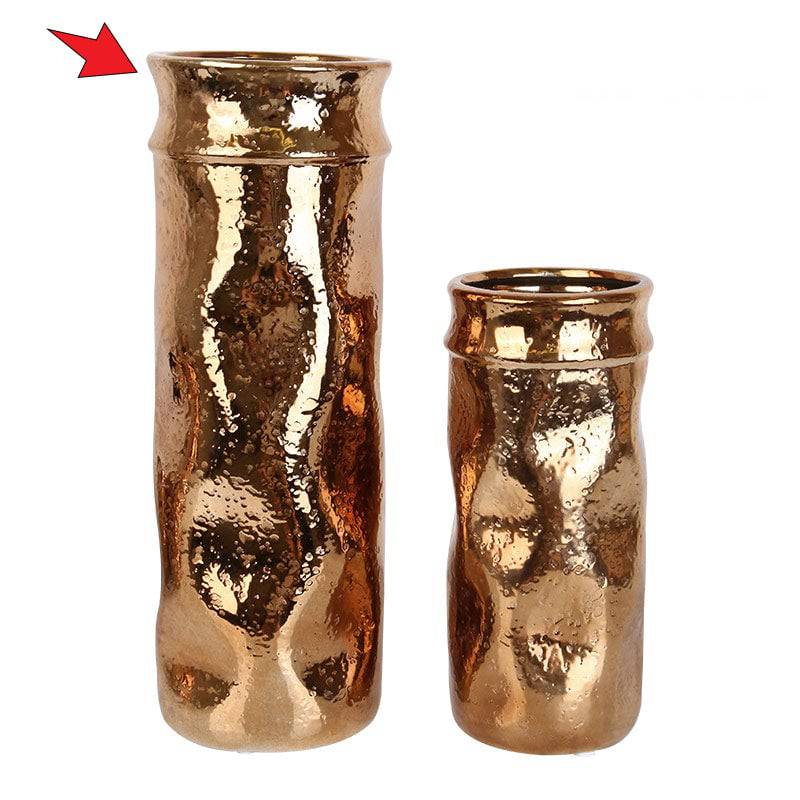 Golden Ceramic Vase Faad18A -  Vases - ebarza Furniture UAE | Shop Modern Furniture in Abu Dhabi & Dubai - مفروشات ايبازرا في الامارات | تسوق اثاث عصري وديكورات مميزة في دبي وابوظبي