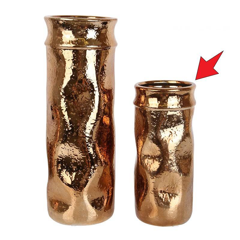 Golden Ceramic Vase Faad18B -  Vases - ebarza Furniture UAE | Shop Modern Furniture in Abu Dhabi & Dubai - مفروشات ايبازرا في الامارات | تسوق اثاث عصري وديكورات مميزة في دبي وابوظبي