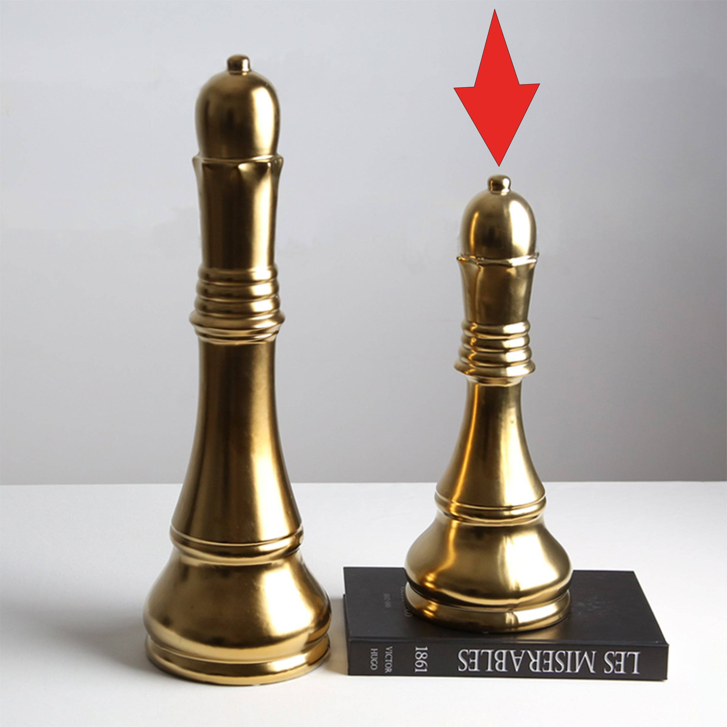 Golden Chess  Decorative-Queen B Fa-D1923B -  Home Decor Figurines - ebarza Furniture UAE | Shop Modern Furniture in Abu Dhabi & Dubai - مفروشات ايبازرا في الامارات | تسوق اثاث عصري وديكورات مميزة في دبي وابوظبي