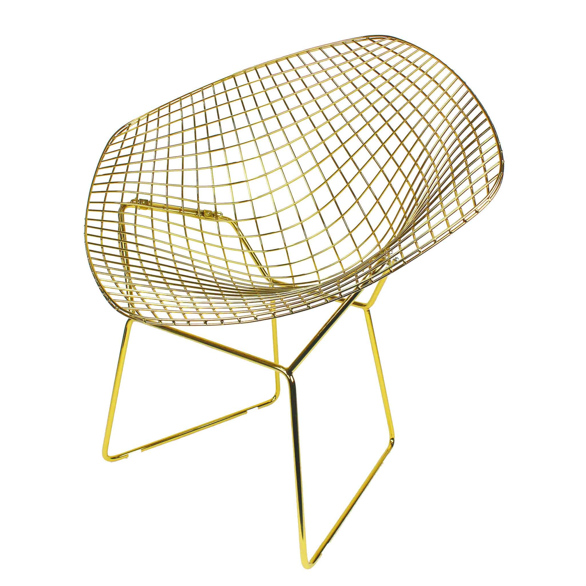 Golden Diamond Wire Chair & Cushion Bp8019Go -  Chairs | كرسي ووسادة سلك ذهبي - ebarza Furniture UAE | Shop Modern Furniture in Abu Dhabi & Dubai - مفروشات ايبازرا في الامارات | تسوق اثاث عصري وديكورات مميزة في دبي وابوظبي