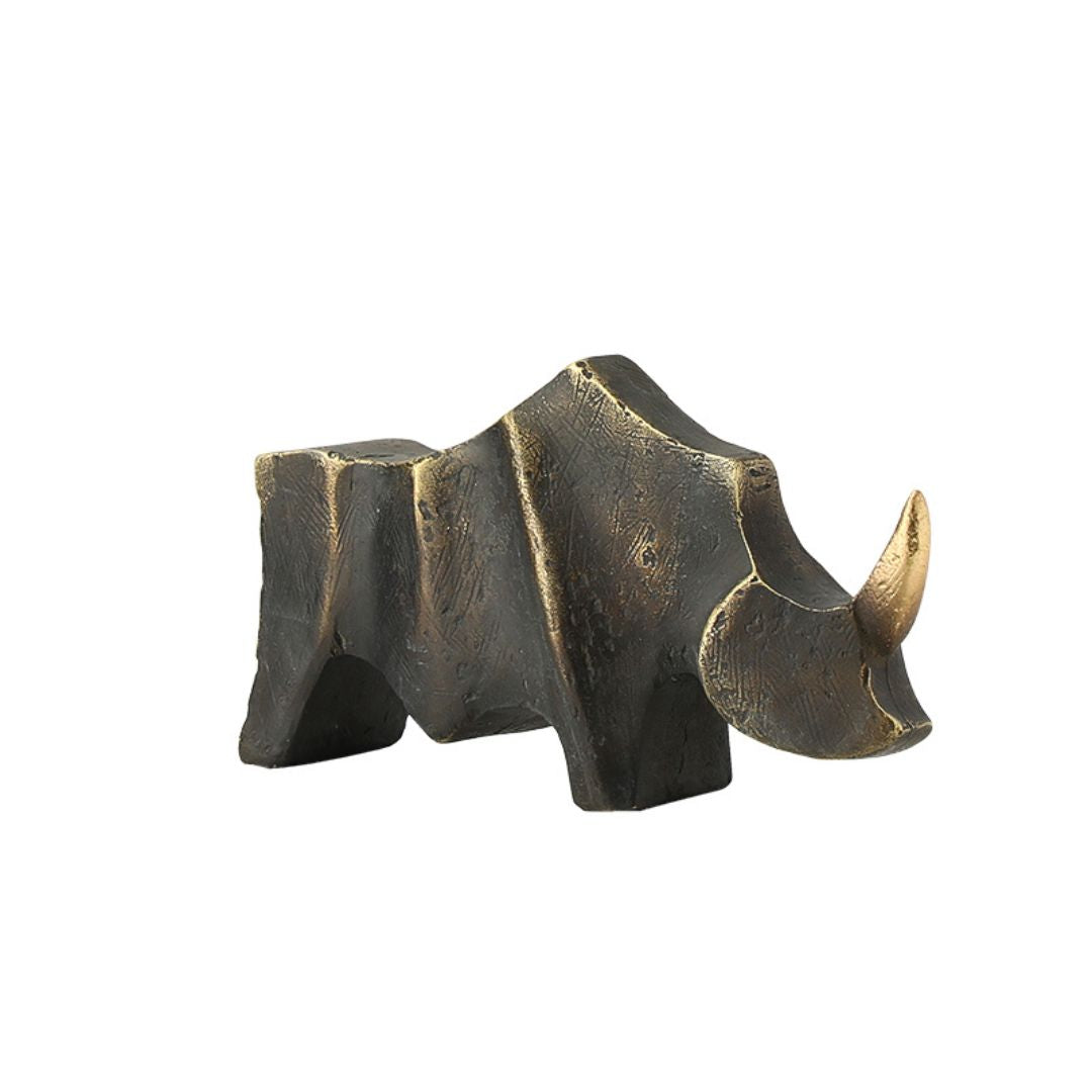 Golden Horned Rhino B - FC-SZ24066B -  Home Decor Figurines - ebarza Furniture UAE | Shop Modern Furniture in Abu Dhabi & Dubai - مفروشات ايبازرا في الامارات | تسوق اثاث عصري وديكورات مميزة في دبي وابوظبي