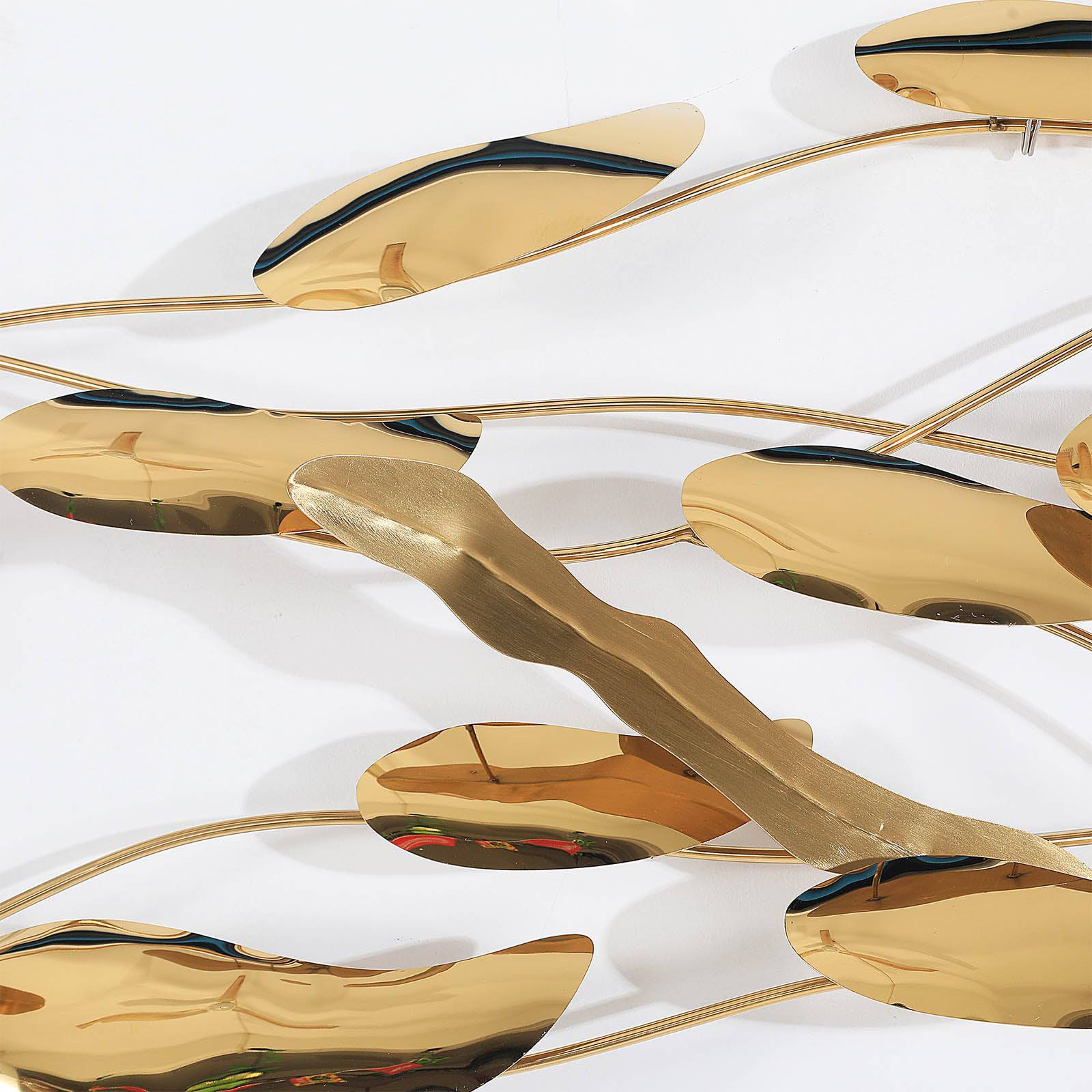 Golden Soft Leaves Handcrafted Stainless Steel Artwork Z08022-G -  Artwork - ebarza Furniture UAE | Shop Modern Furniture in Abu Dhabi & Dubai - مفروشات ايبازرا في الامارات | تسوق اثاث عصري وديكورات مميزة في دبي وابوظبي