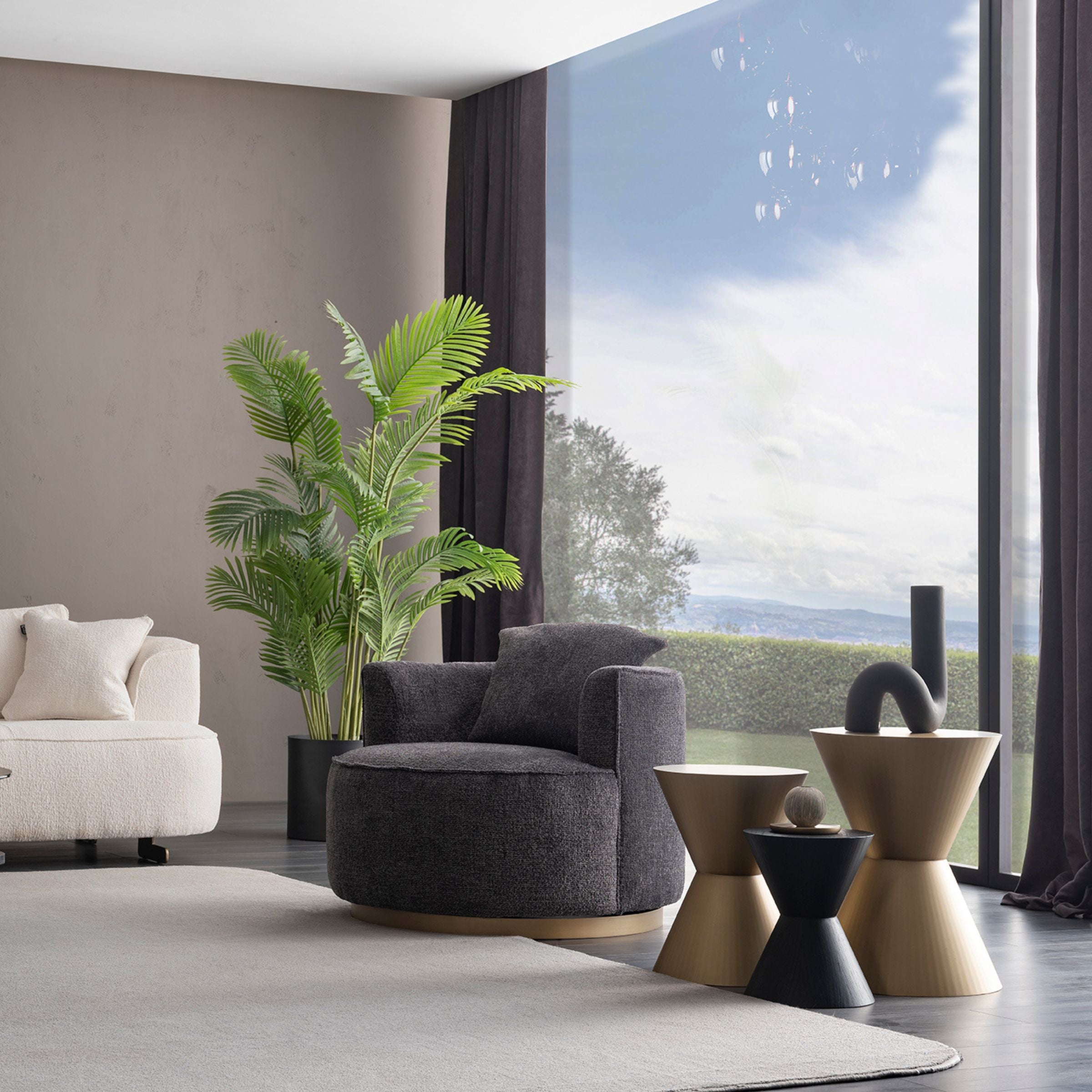 GRANDE BUTTON SIDE TABLE BIG ORXGRND-STB42 -  Side Tables - ebarza Furniture UAE | Shop Modern Furniture in Abu Dhabi & Dubai - مفروشات ايبازرا في الامارات | تسوق اثاث عصري وديكورات مميزة في دبي وابوظبي