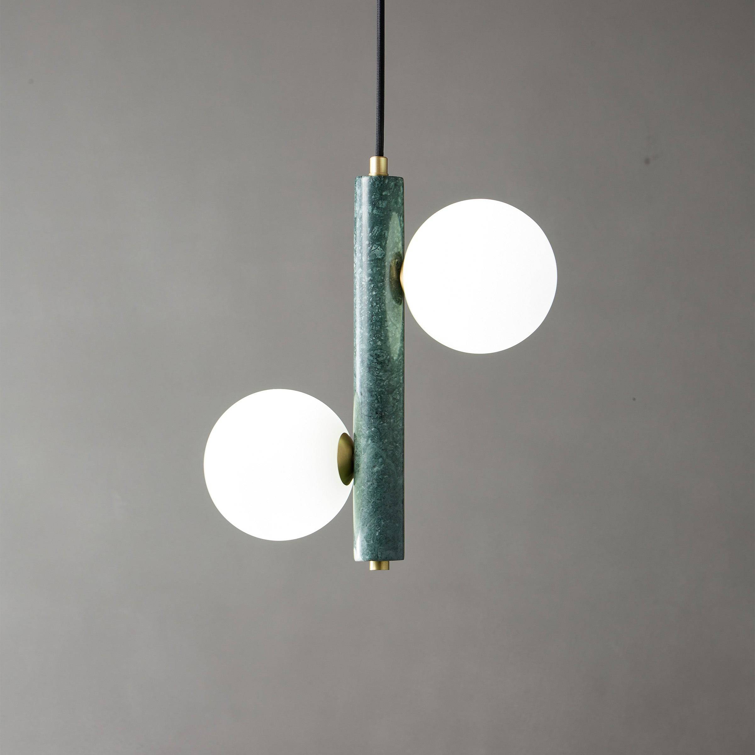 Green Marble Pendant Lamp  7702-2-Gn -  Pendant Lamps | المصباح المعلق من الرخام الأخضر - ebarza Furniture UAE | Shop Modern Furniture in Abu Dhabi & Dubai - مفروشات ايبازرا في الامارات | تسوق اثاث عصري وديكورات مميزة في دبي وابوظبي