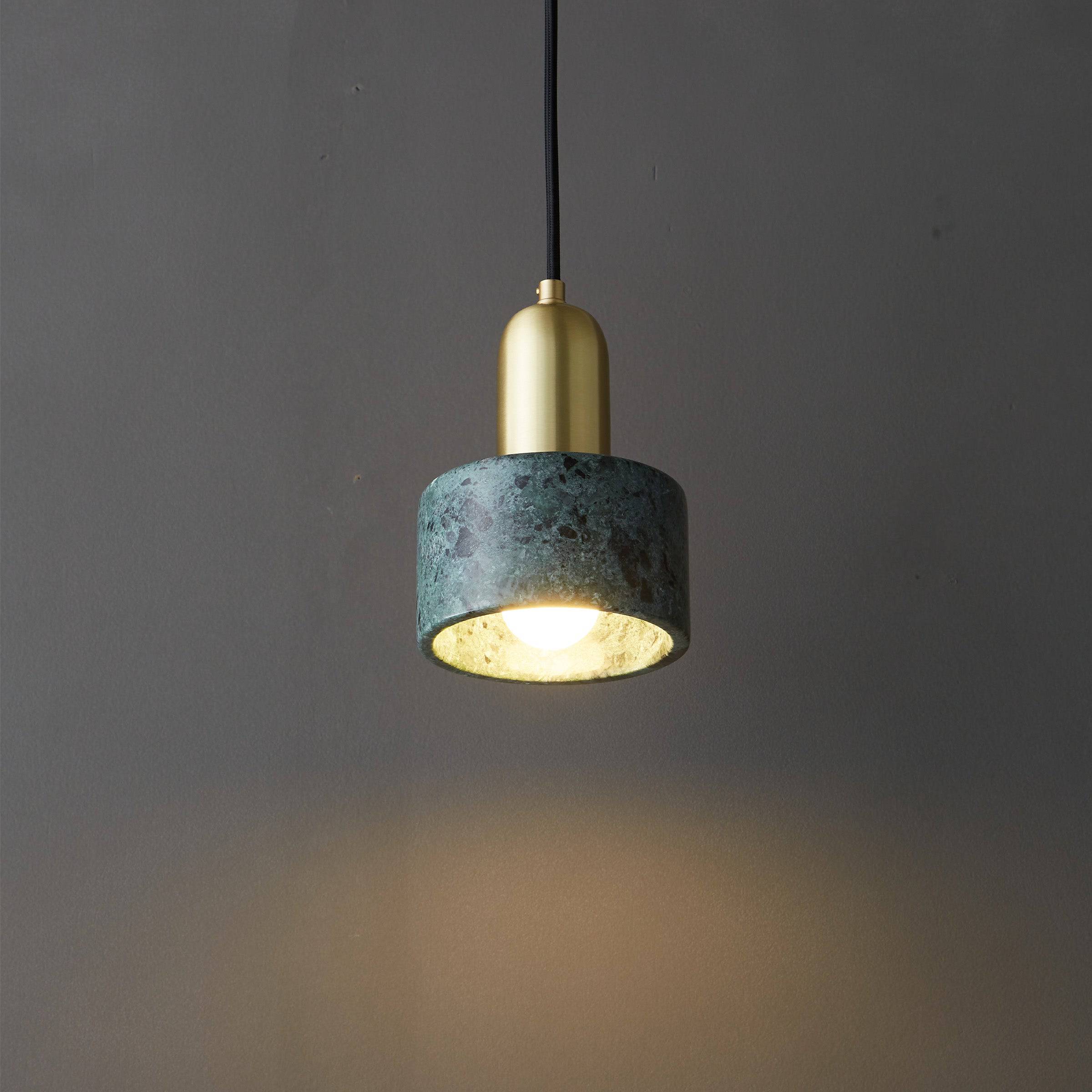 Green Marble Pendant Lamp 7713-Gn -  Pendant Lamps - ebarza Furniture UAE | Shop Modern Furniture in Abu Dhabi & Dubai - مفروشات ايبازرا في الامارات | تسوق اثاث عصري وديكورات مميزة في دبي وابوظبي