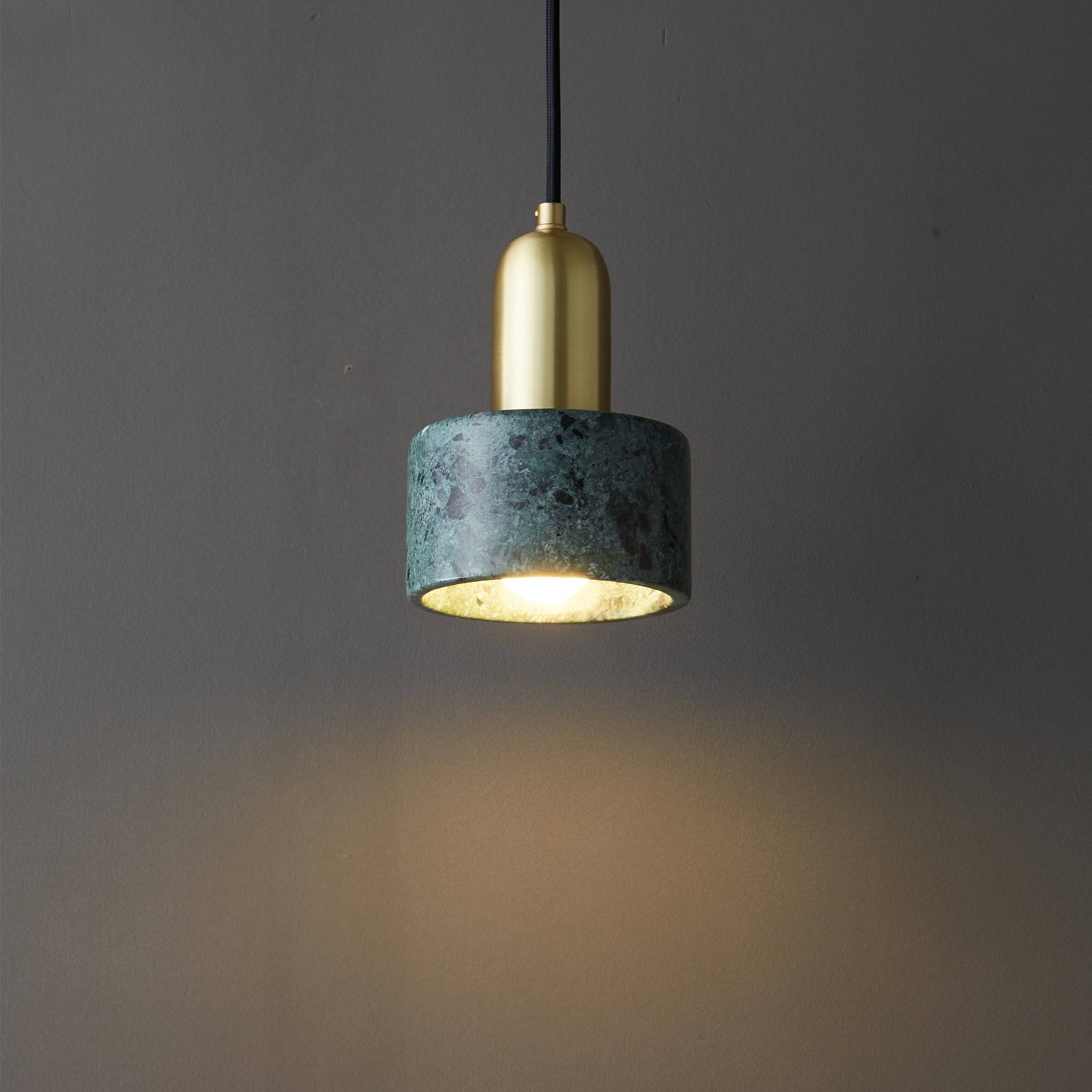 Green Marble Pendant Lamp 7713-Gn -  Pendant Lamps - ebarza Furniture UAE | Shop Modern Furniture in Abu Dhabi & Dubai - مفروشات ايبازرا في الامارات | تسوق اثاث عصري وديكورات مميزة في دبي وابوظبي