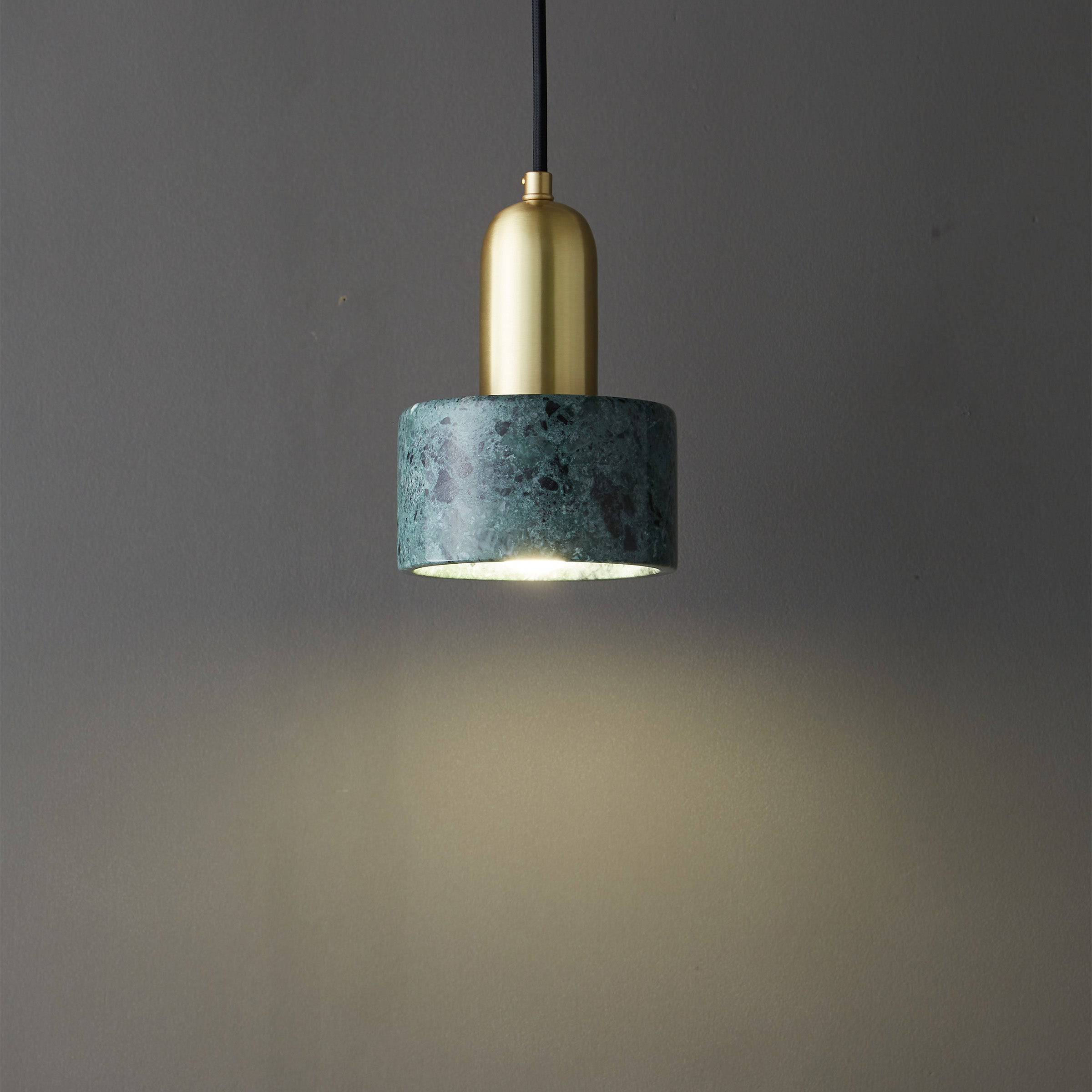 Green Marble Pendant Lamp 7713-Gn -  Pendant Lamps - ebarza Furniture UAE | Shop Modern Furniture in Abu Dhabi & Dubai - مفروشات ايبازرا في الامارات | تسوق اثاث عصري وديكورات مميزة في دبي وابوظبي