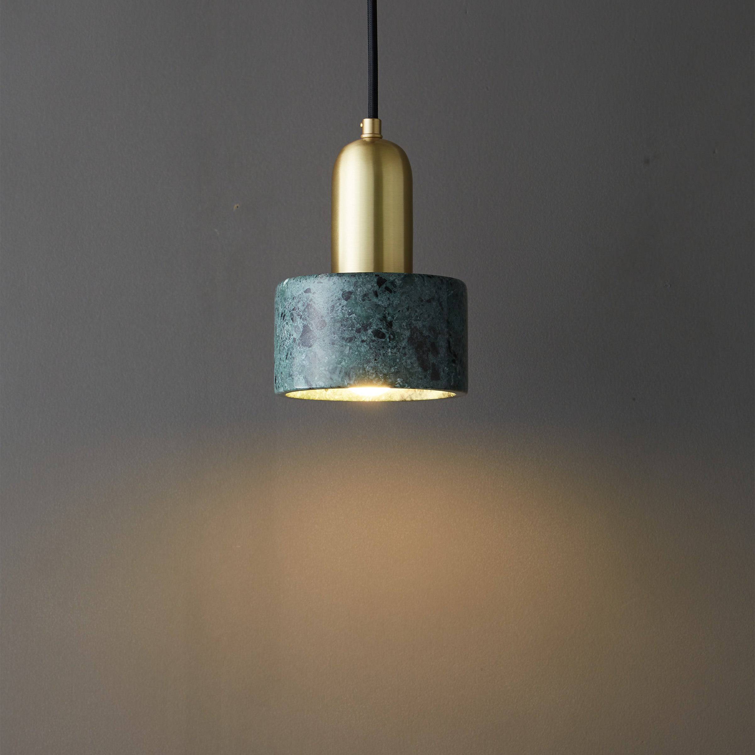 Green Marble Pendant Lamp 7713-Gn -  Pendant Lamps - ebarza Furniture UAE | Shop Modern Furniture in Abu Dhabi & Dubai - مفروشات ايبازرا في الامارات | تسوق اثاث عصري وديكورات مميزة في دبي وابوظبي