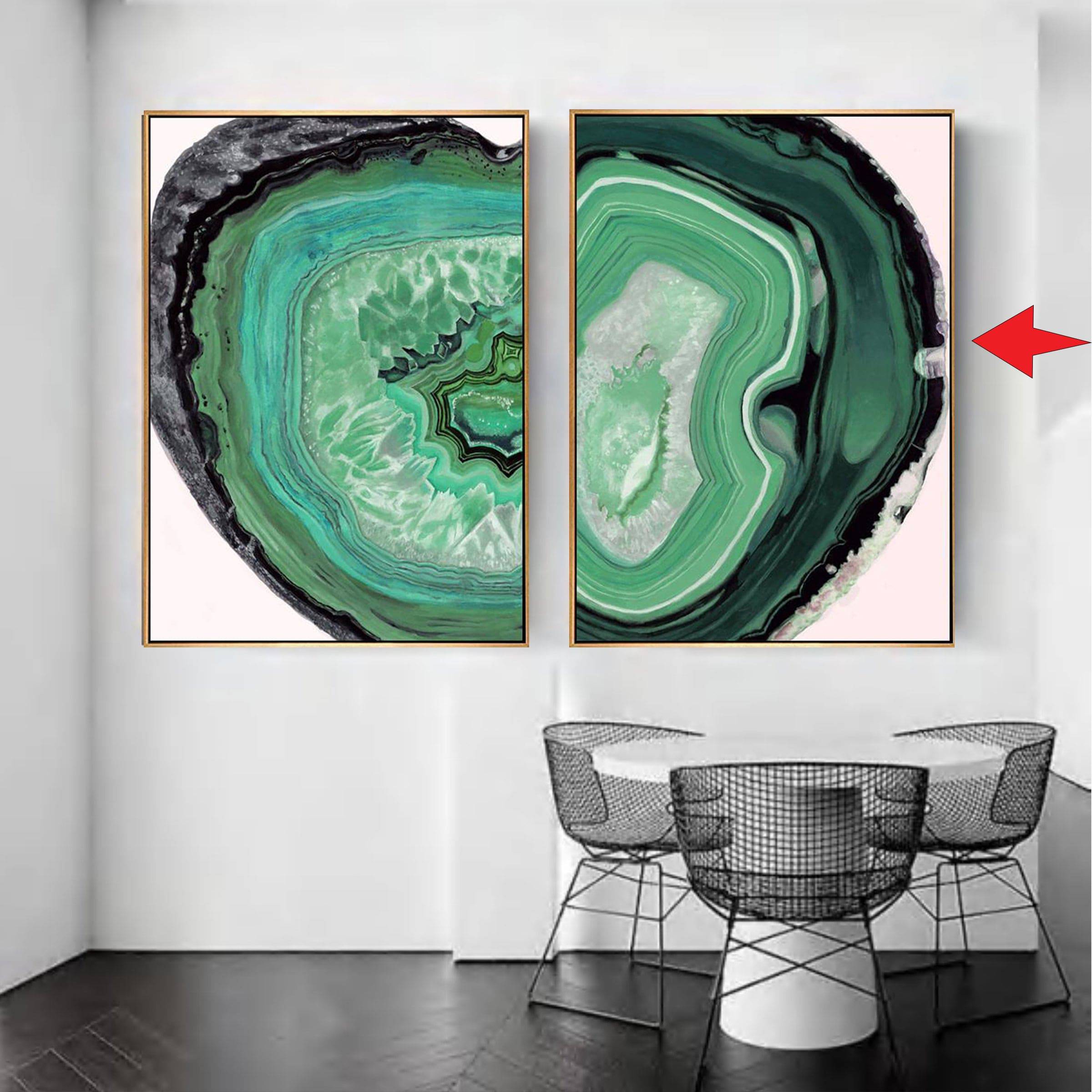 Green Natural Stone Painting Wall Art Canvas & Pu B Fl-H241B -  Paintings | لوحة الحجر الطبيعي الأخضر الفنية جدارية من القماش والبولي يوريثان - ebarza Furniture UAE | Shop Modern Furniture in Abu Dhabi & Dubai - مفروشات ايبازرا في الامارات | تسوق اثاث عصري وديكورات مميزة في دبي وابوظبي