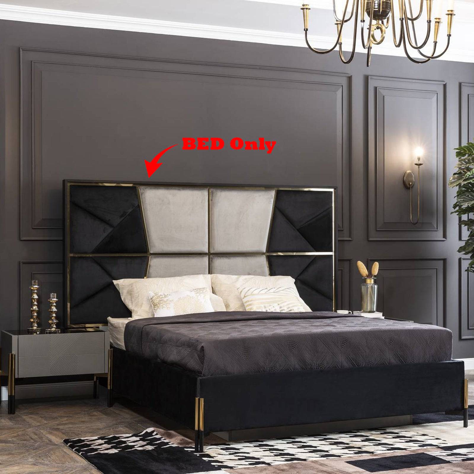 Grey Bedstead With Storage Diva022-Bed -  Bedsteads - ebarza Furniture UAE | Shop Modern Furniture in Abu Dhabi & Dubai - مفروشات ايبازرا في الامارات | تسوق اثاث عصري وديكورات مميزة في دبي وابوظبي