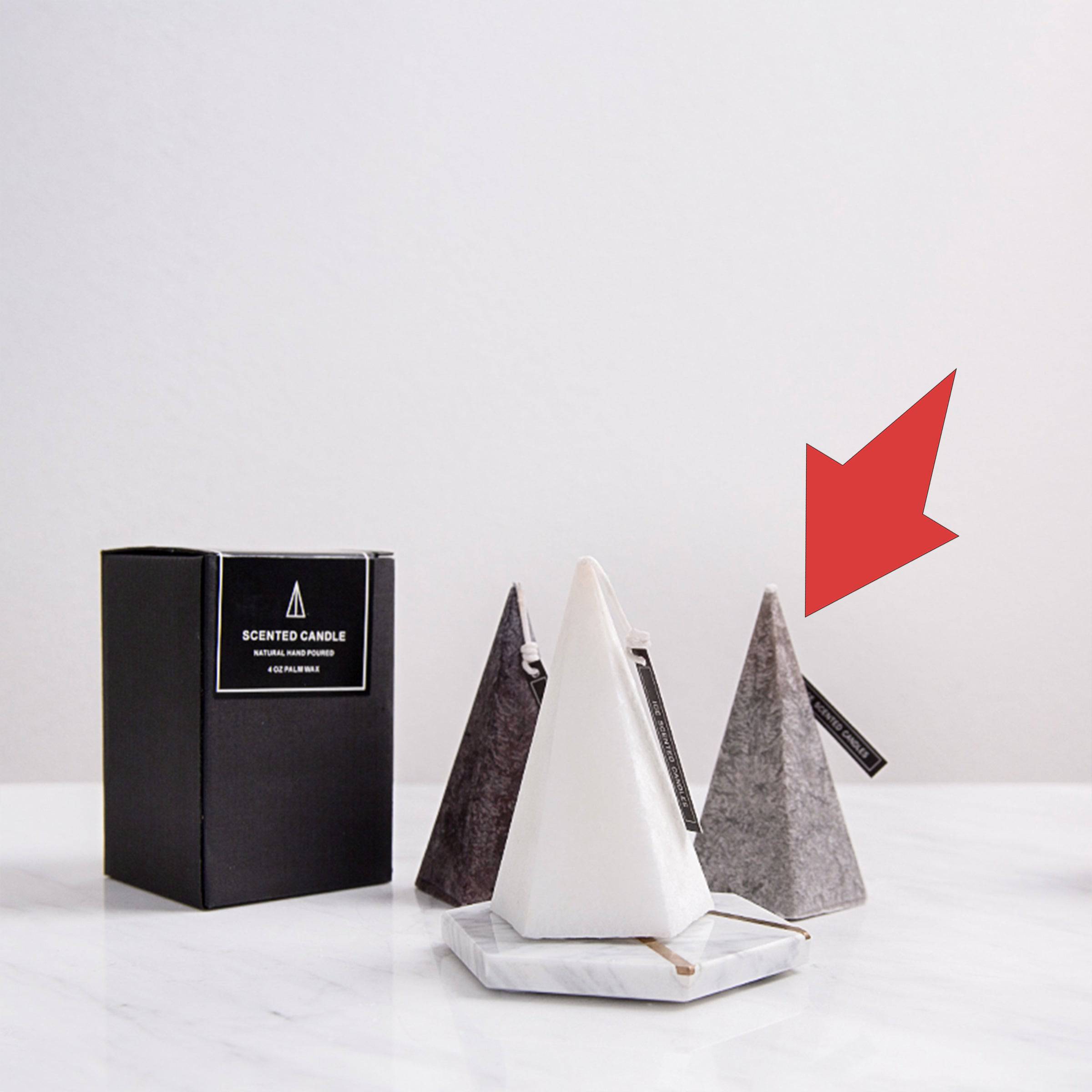 Grey Pyramid Candle Fc-Xy2001C -  Candles | شمعة الهرم الرمادي - ebarza Furniture UAE | Shop Modern Furniture in Abu Dhabi & Dubai - مفروشات ايبازرا في الامارات | تسوق اثاث عصري وديكورات مميزة في دبي وابوظبي