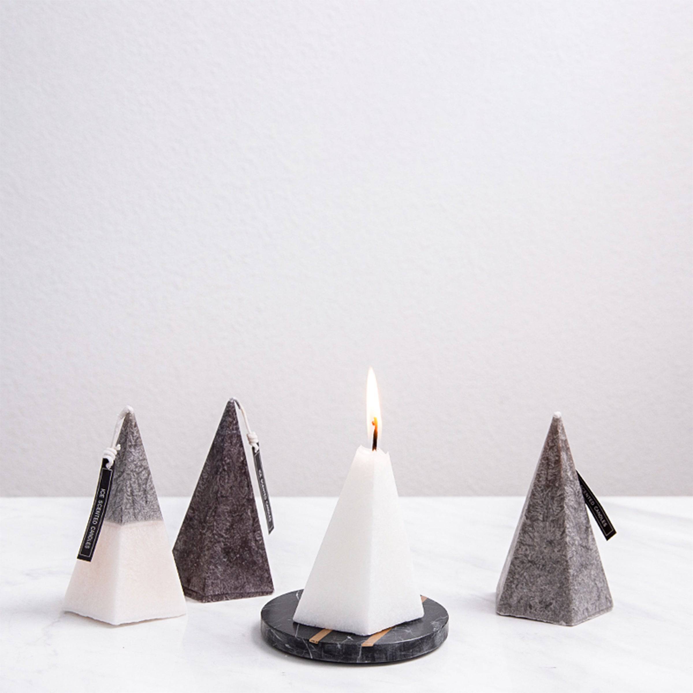 Grey Pyramid Candle Fc-Xy2001C -  Candles | شمعة الهرم الرمادي - ebarza Furniture UAE | Shop Modern Furniture in Abu Dhabi & Dubai - مفروشات ايبازرا في الامارات | تسوق اثاث عصري وديكورات مميزة في دبي وابوظبي