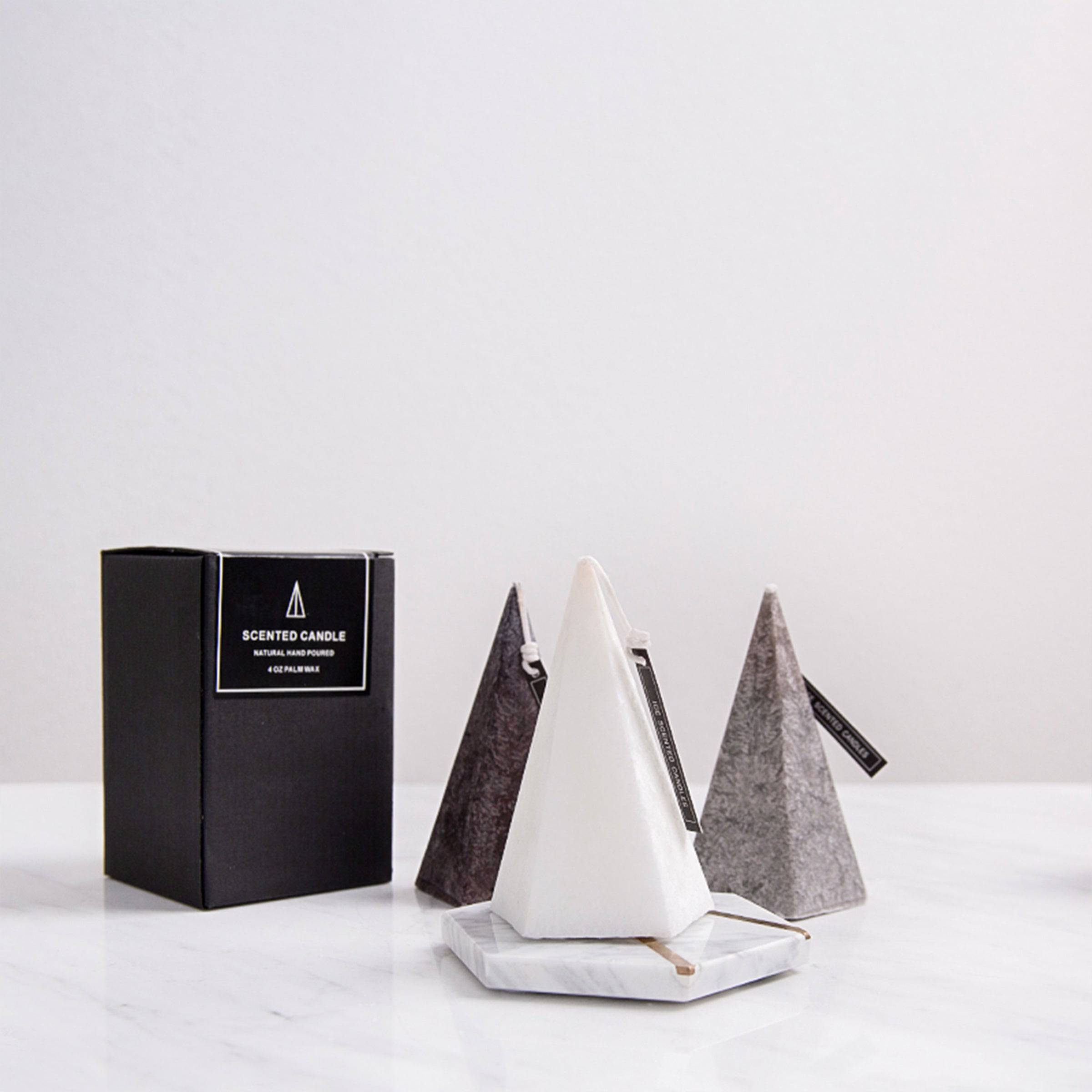 Grey Pyramid Candle Fc-Xy2001C -  Candles | شمعة الهرم الرمادي - ebarza Furniture UAE | Shop Modern Furniture in Abu Dhabi & Dubai - مفروشات ايبازرا في الامارات | تسوق اثاث عصري وديكورات مميزة في دبي وابوظبي