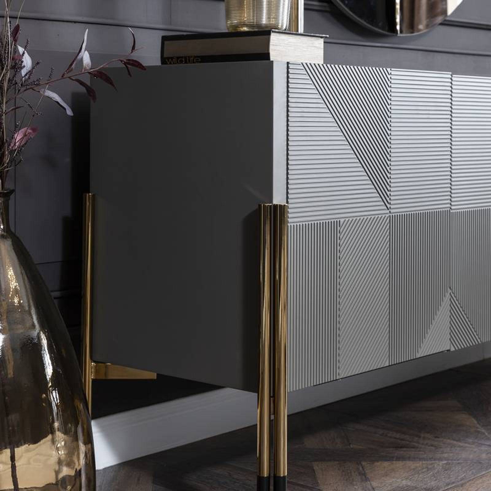 Grey Sideboard  Diva099-Cons -  Sideboards | خزانة جانبية غراي باللون الرمادي - ebarza Furniture UAE | Shop Modern Furniture in Abu Dhabi & Dubai - مفروشات ايبازرا في الامارات | تسوق اثاث عصري وديكورات مميزة في دبي وابوظبي