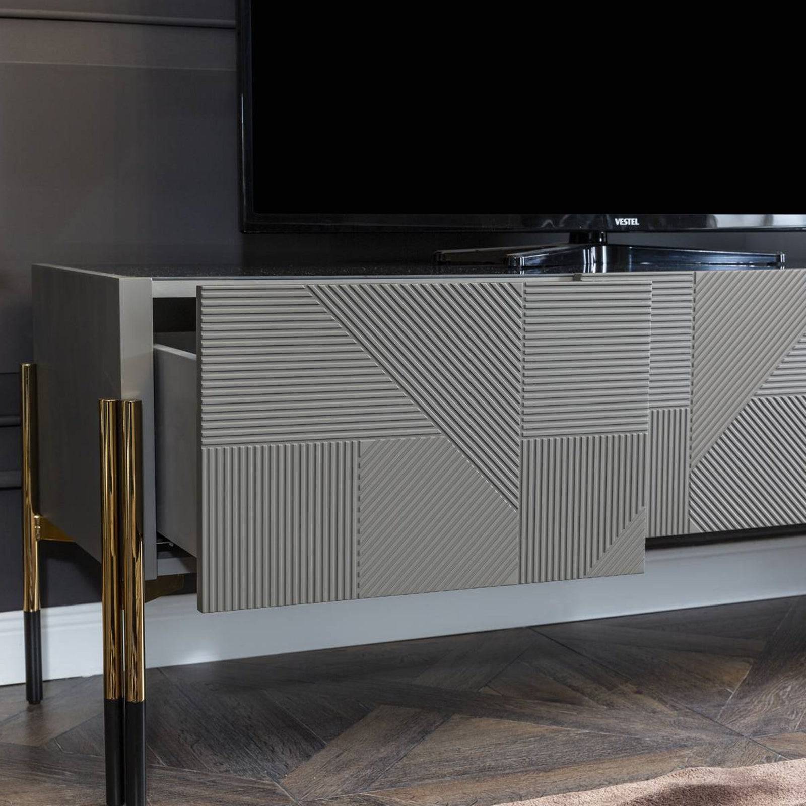 Grey Tv Unit Diva228 -  TV Units | طاولة تلفزيون غراي باللون الرمادي - ebarza Furniture UAE | Shop Modern Furniture in Abu Dhabi & Dubai - مفروشات ايبازرا في الامارات | تسوق اثاث عصري وديكورات مميزة في دبي وابوظبي