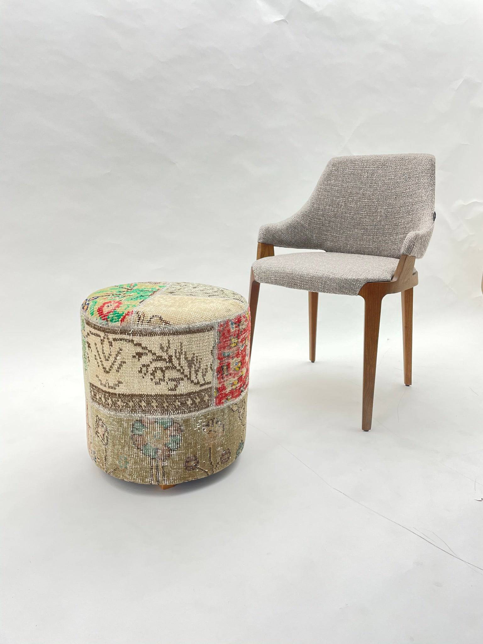 Hali X-Bursa Handmade Over Dyed Pouf Anadolu 001 -  Poufs | بوف بورصا صناعة يدوية فوق بوف مصبوغ باللون البيج - ebarza Furniture UAE | Shop Modern Furniture in Abu Dhabi & Dubai - مفروشات ايبازرا في الامارات | تسوق اثاث عصري وديكورات مميزة في دبي وابوظبي