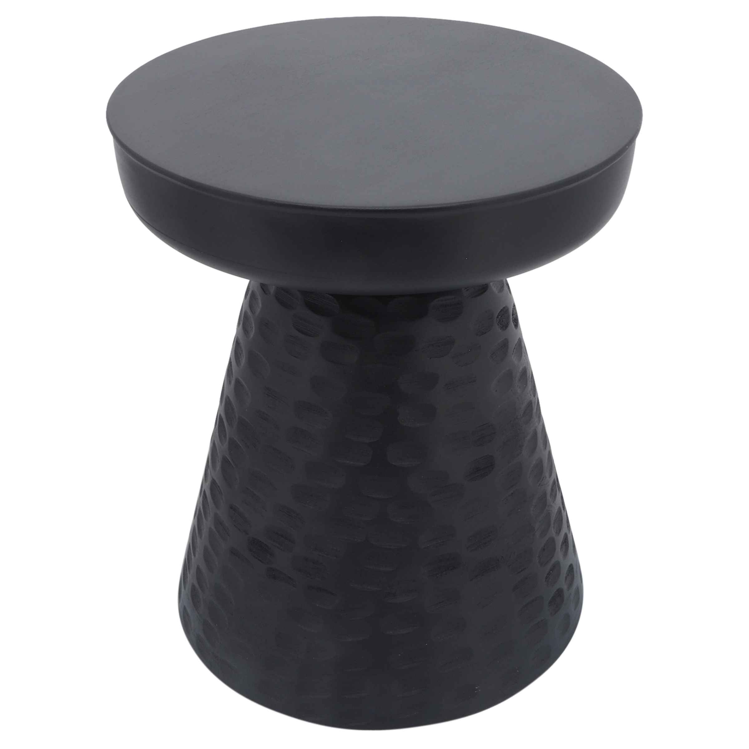 Hammered Wood Side Table 48 Cm - Black 15468-05 -  Side Tables | منضدة جانبية خشبية مطروقة 48 سم - أسود - ebarza Furniture UAE | Shop Modern Furniture in Abu Dhabi & Dubai - مفروشات ايبازرا في الامارات | تسوق اثاث عصري وديكورات مميزة في دبي وابوظبي