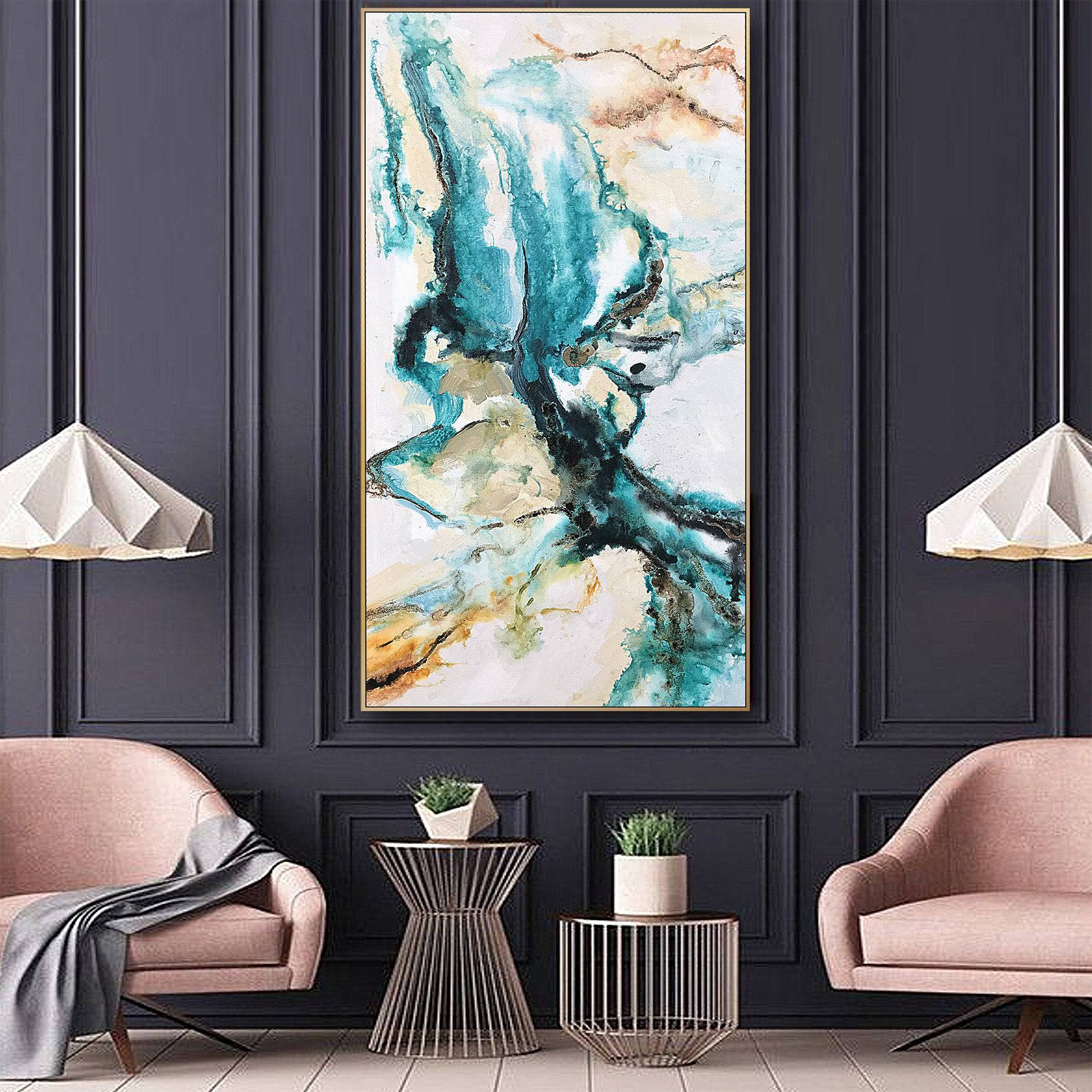 Hand Painted Art Painting With 160X80 Cm Frame Soaap0003 -  Paintings - ebarza Furniture UAE | Shop Modern Furniture in Abu Dhabi & Dubai - مفروشات ايبازرا في الامارات | تسوق اثاث عصري وديكورات مميزة في دبي وابوظبي