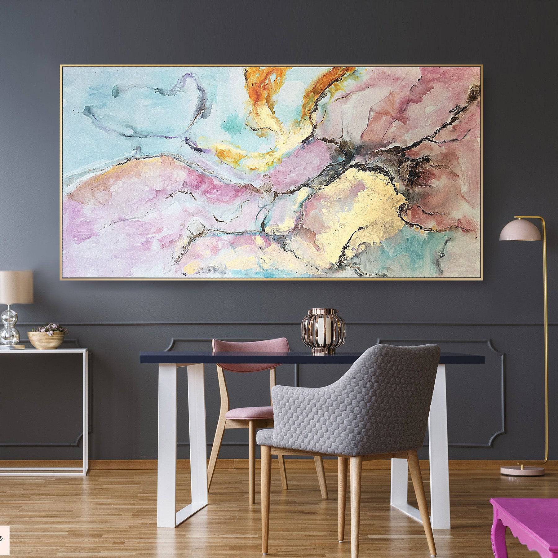 Hand Painted Art Painting With 160X80 Cm Frame Soaap0006 -  Paintings | 160*80 لوحة فنية مرسومة باليد بإطار سم - ebarza Furniture UAE | Shop Modern Furniture in Abu Dhabi & Dubai - مفروشات ايبازرا في الامارات | تسوق اثاث عصري وديكورات مميزة في دبي وابوظبي