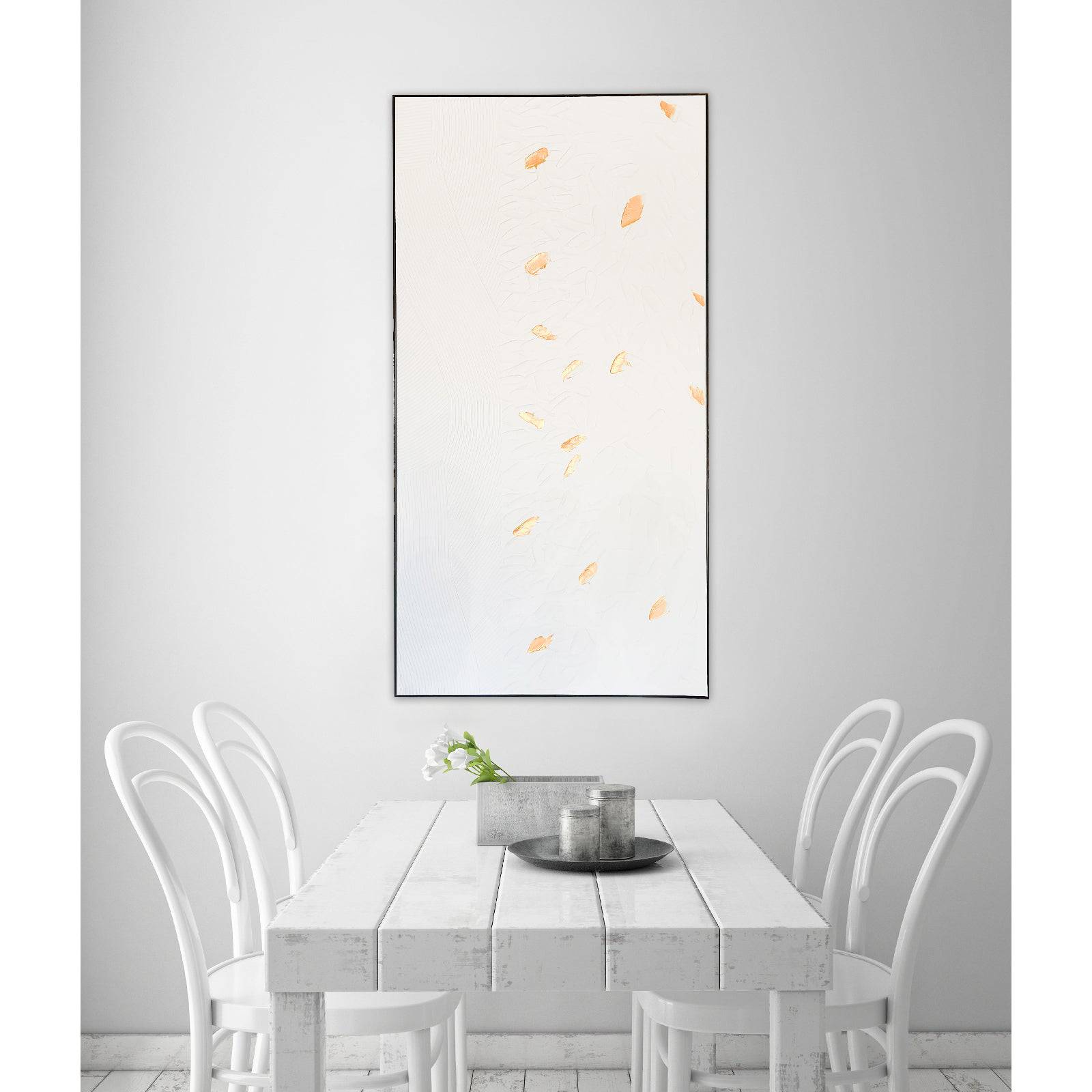 Hand Painted Art Painting With Rose Gold Frame 120X220 Cm Soaap0109 -  Paintings | لوحة فنية مرسومة باليد بإطار ذهبي وردي 120*200 سم - ebarza Furniture UAE | Shop Modern Furniture in Abu Dhabi & Dubai - مفروشات ايبازرا في الامارات | تسوق اثاث عصري وديكورات مميزة في دبي وابوظبي