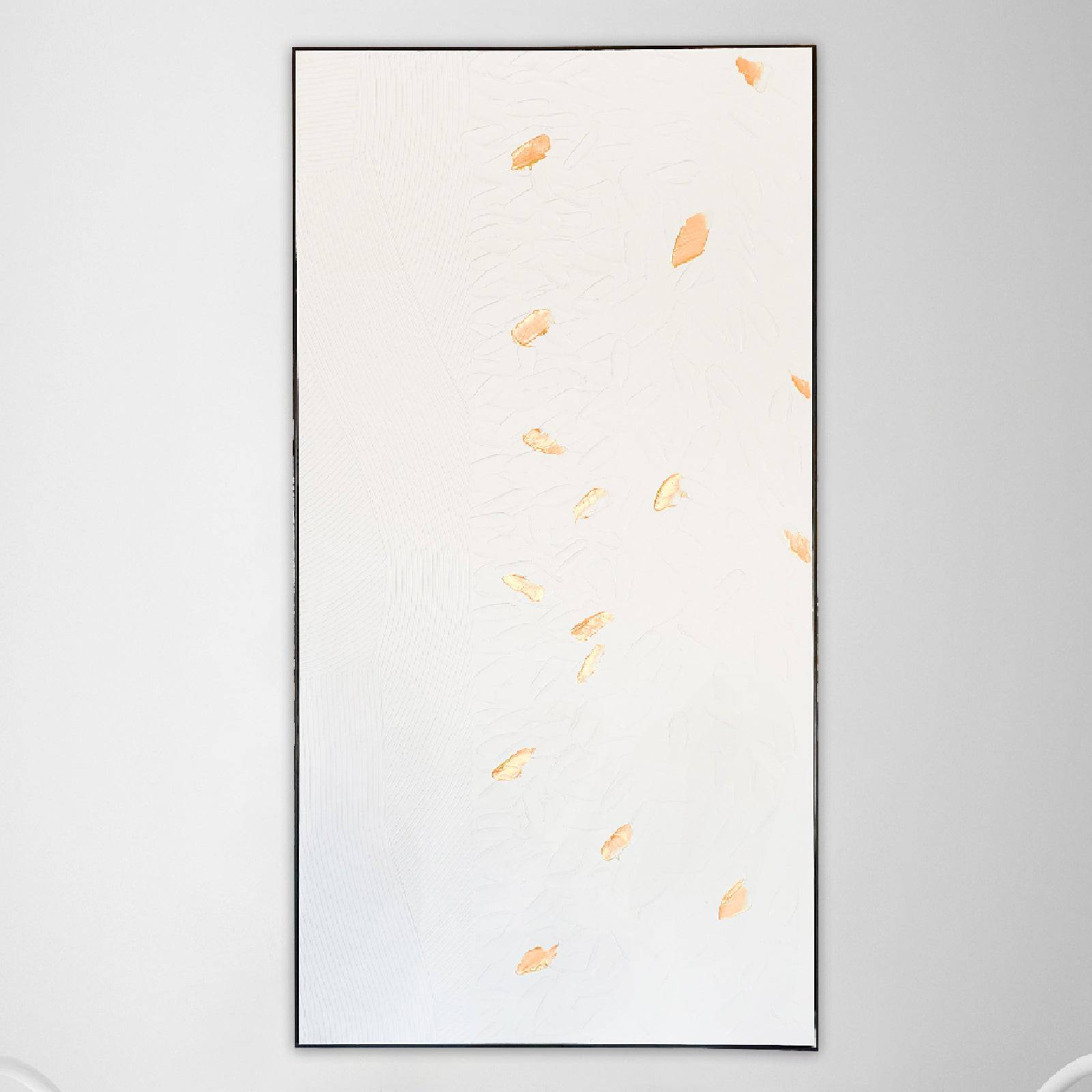 Hand Painted Art Painting With Rose Gold Frame 120X220 Cm Soaap0109 -  Paintings | لوحة فنية مرسومة باليد بإطار ذهبي وردي 120*200 سم - ebarza Furniture UAE | Shop Modern Furniture in Abu Dhabi & Dubai - مفروشات ايبازرا في الامارات | تسوق اثاث عصري وديكورات مميزة في دبي وابوظبي