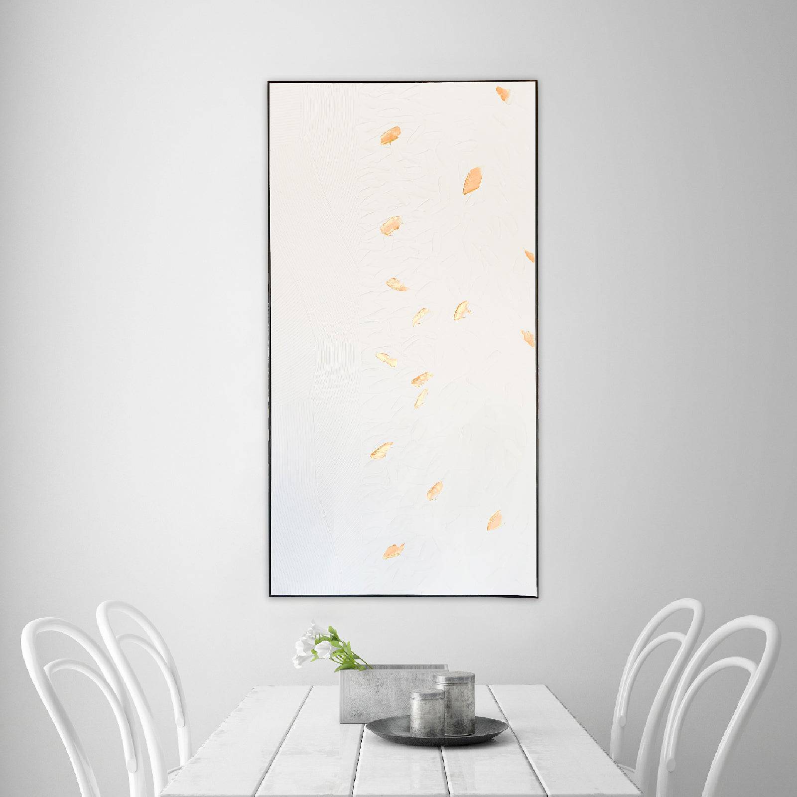 Hand Painted Art Painting With Rose Gold Frame 120X220 Cm Soaap0109 -  Paintings | لوحة فنية مرسومة باليد بإطار ذهبي وردي 120*200 سم - ebarza Furniture UAE | Shop Modern Furniture in Abu Dhabi & Dubai - مفروشات ايبازرا في الامارات | تسوق اثاث عصري وديكورات مميزة في دبي وابوظبي