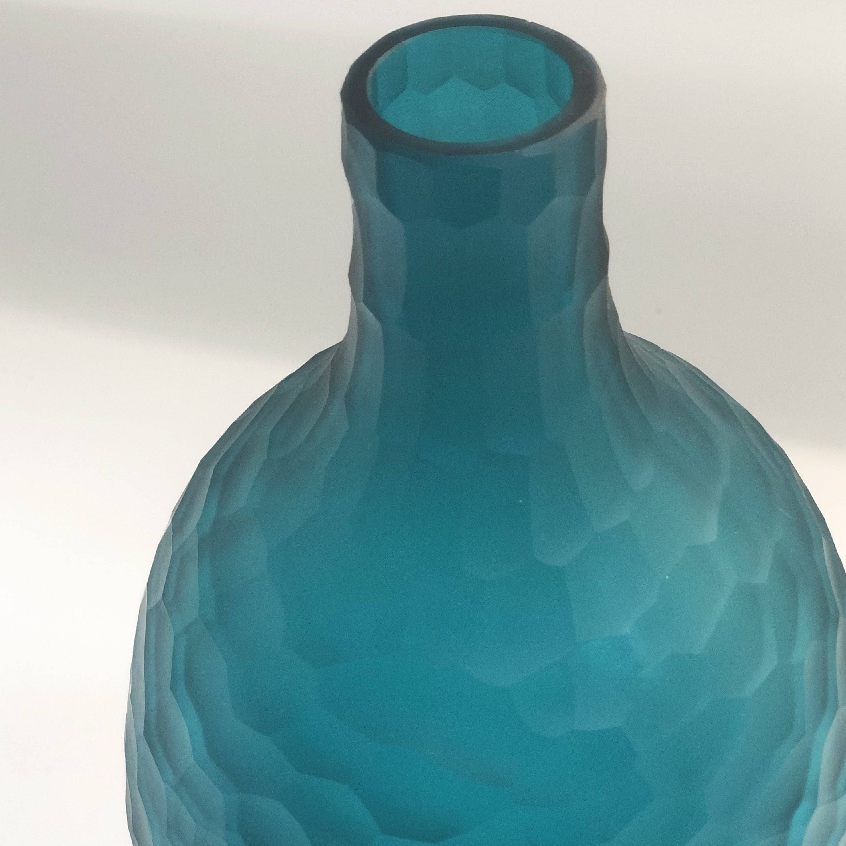 Handmade Balloton Glass  Vase A0192-360-Teal -  Vases | مزهرية زجاجية مصنوعة يدوياً - ebarza Furniture UAE | Shop Modern Furniture in Abu Dhabi & Dubai - مفروشات ايبازرا في الامارات | تسوق اثاث عصري وديكورات مميزة في دبي وابوظبي